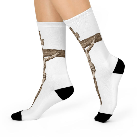 Crucifixion Crew Socks — Jesus Cross Cushioned Crew Socks