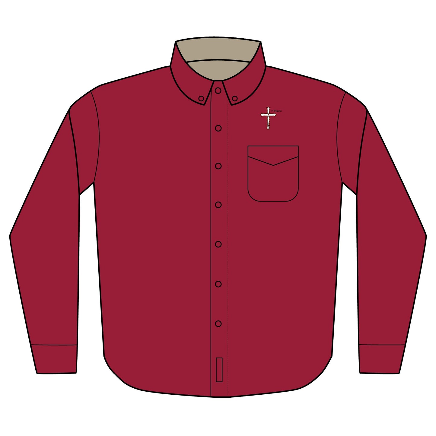 Embroidered Witness Logo Long Sleeve Shirt