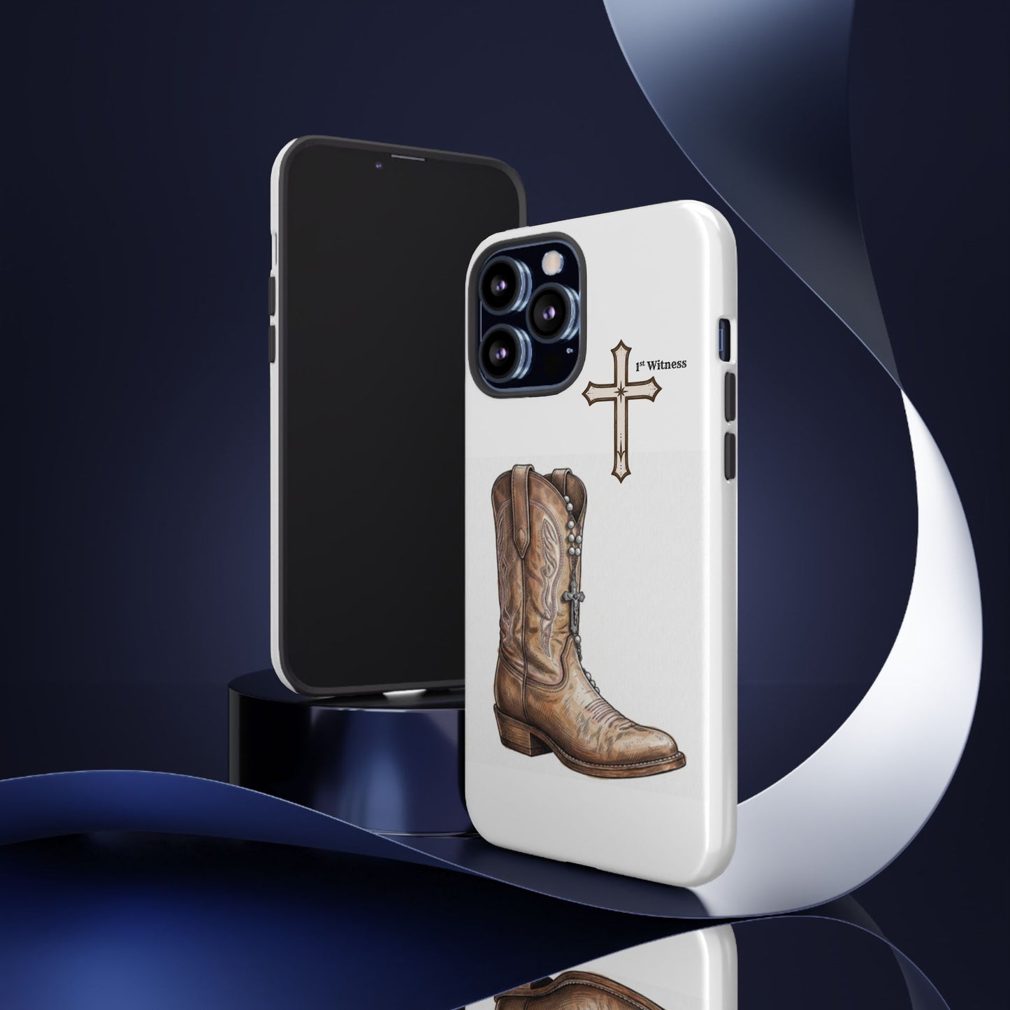 Rosary Cowboy Boot Phone Case — Western Brown Boot Protective iPhone Cover