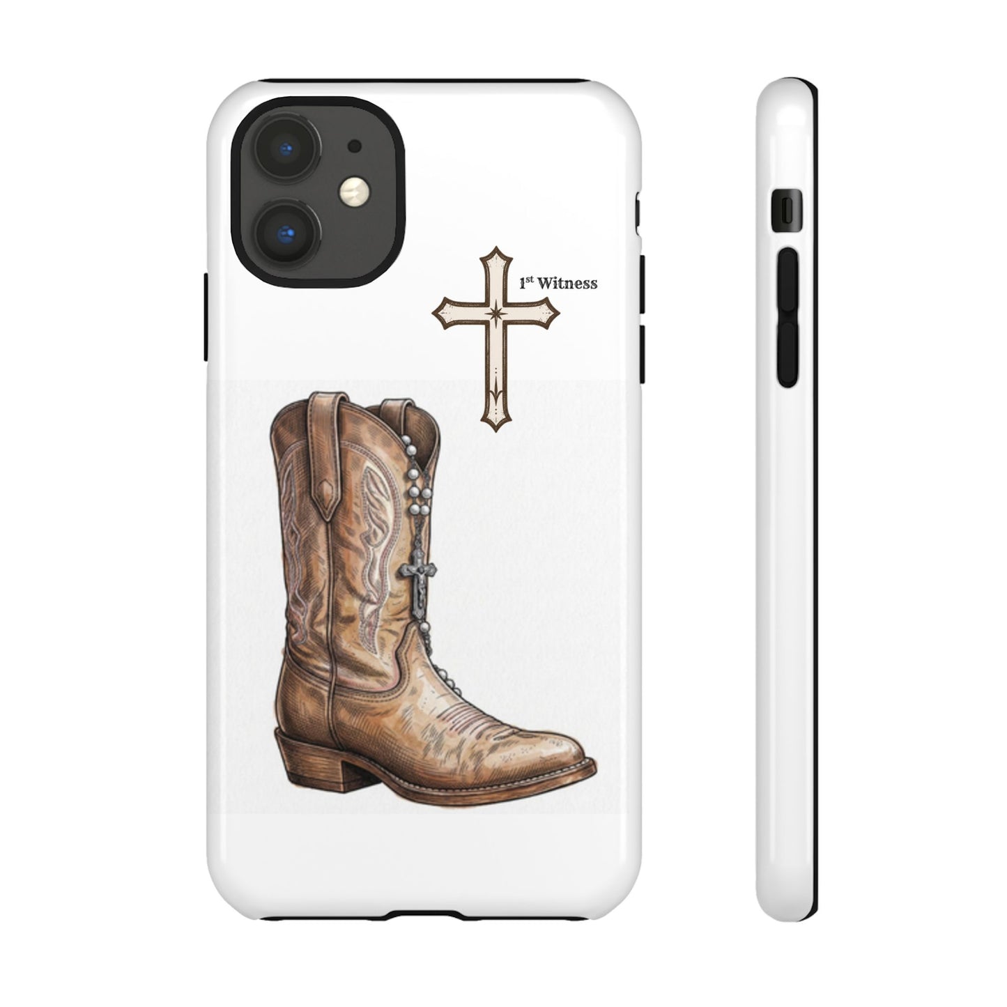 Rosary Cowboy Boot Phone Case — Western Brown Boot Protective iPhone Cover