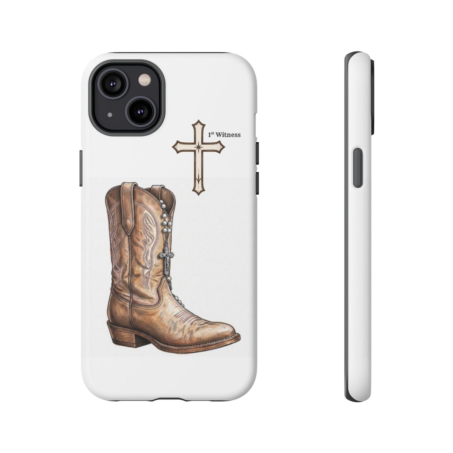 Rosary Cowboy Boot Phone Case — Western Brown Boot Protective iPhone Cover