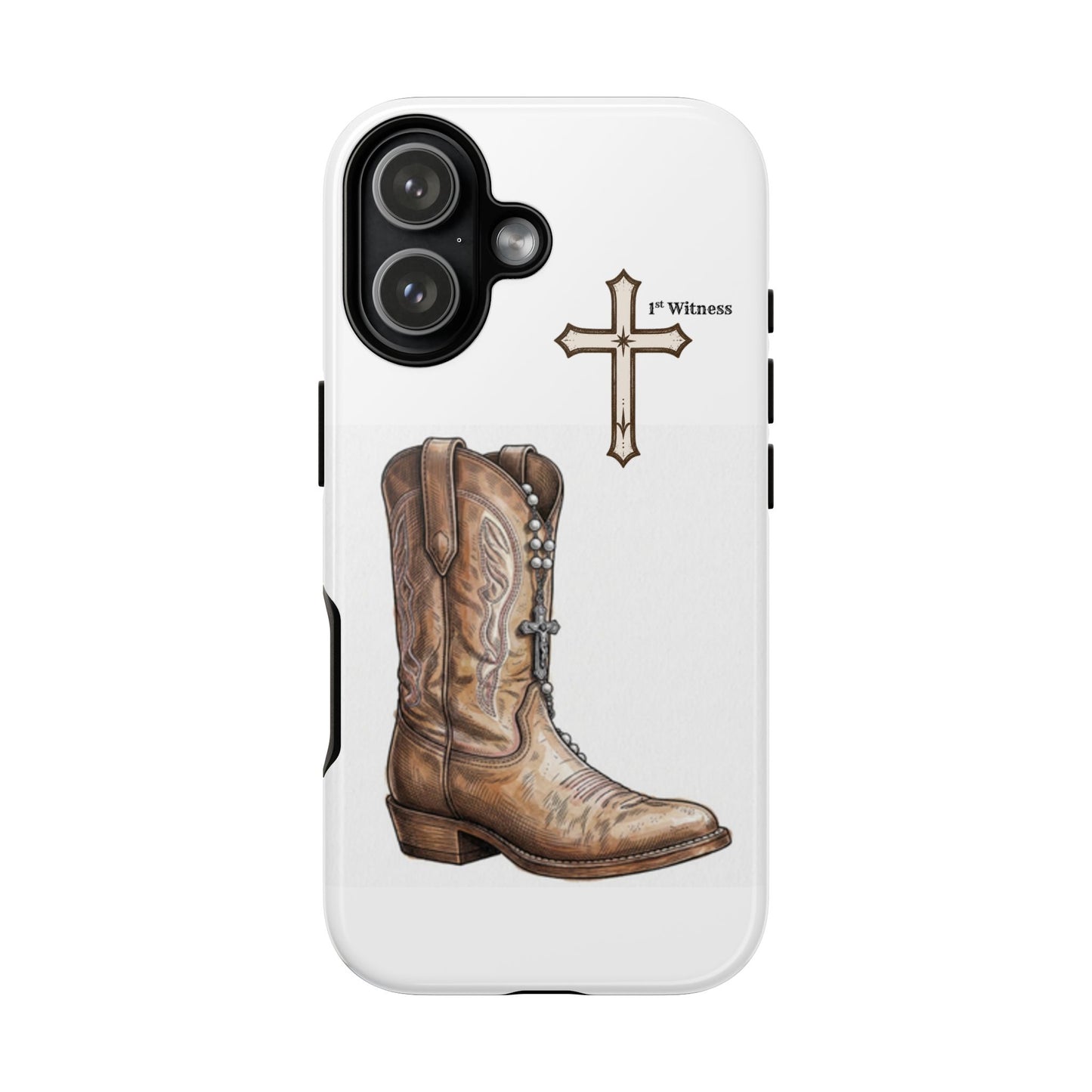 Rosary Cowboy Boot Phone Case — Western Brown Boot Protective iPhone Cover