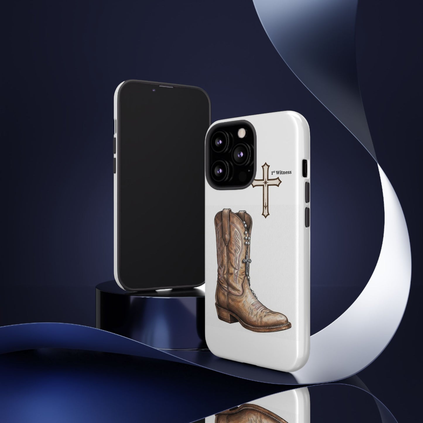 Rosary Cowboy Boot Phone Case — Western Brown Boot Protective iPhone Cover
