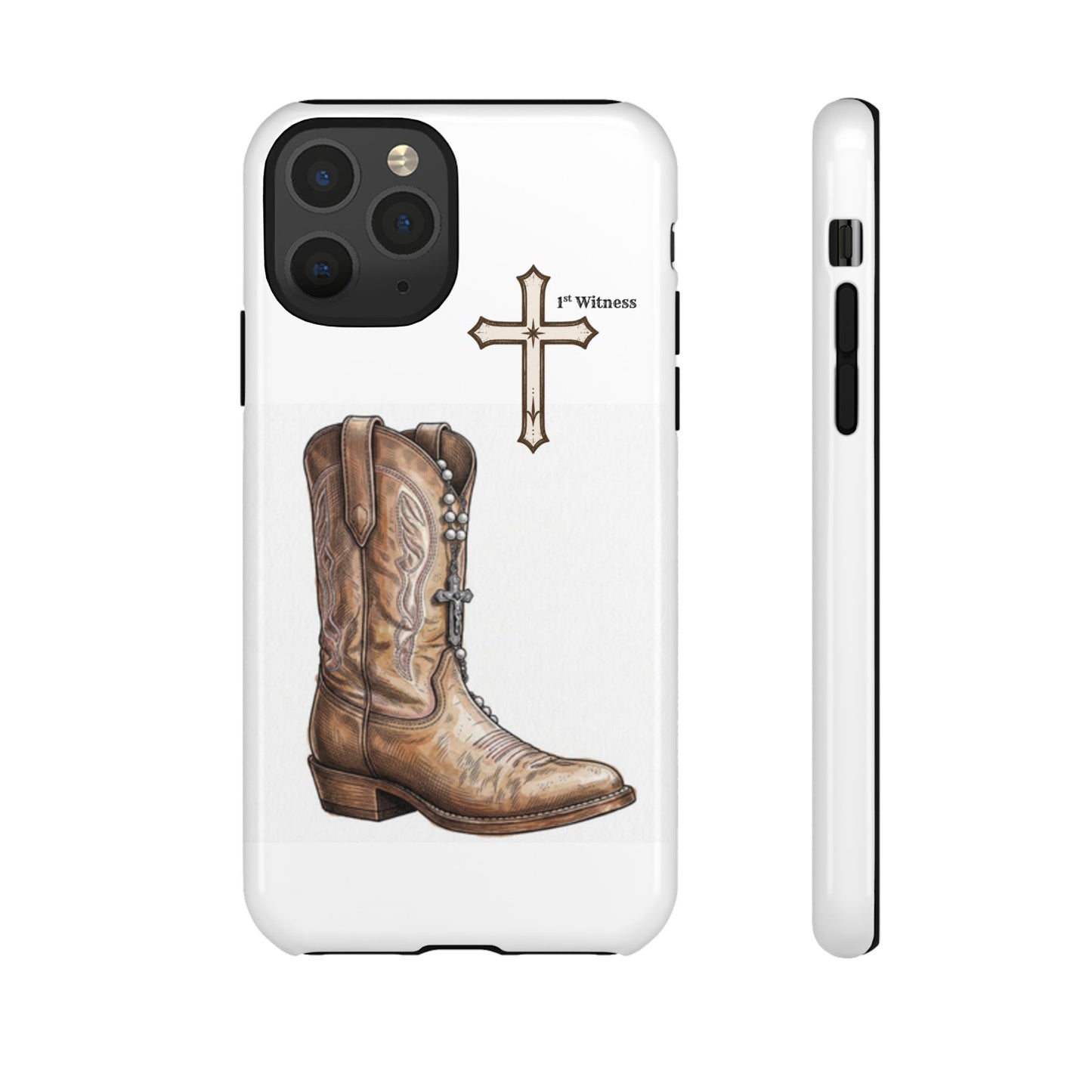 Rosary Cowboy Boot Phone Case — Western Brown Boot Protective iPhone Cover