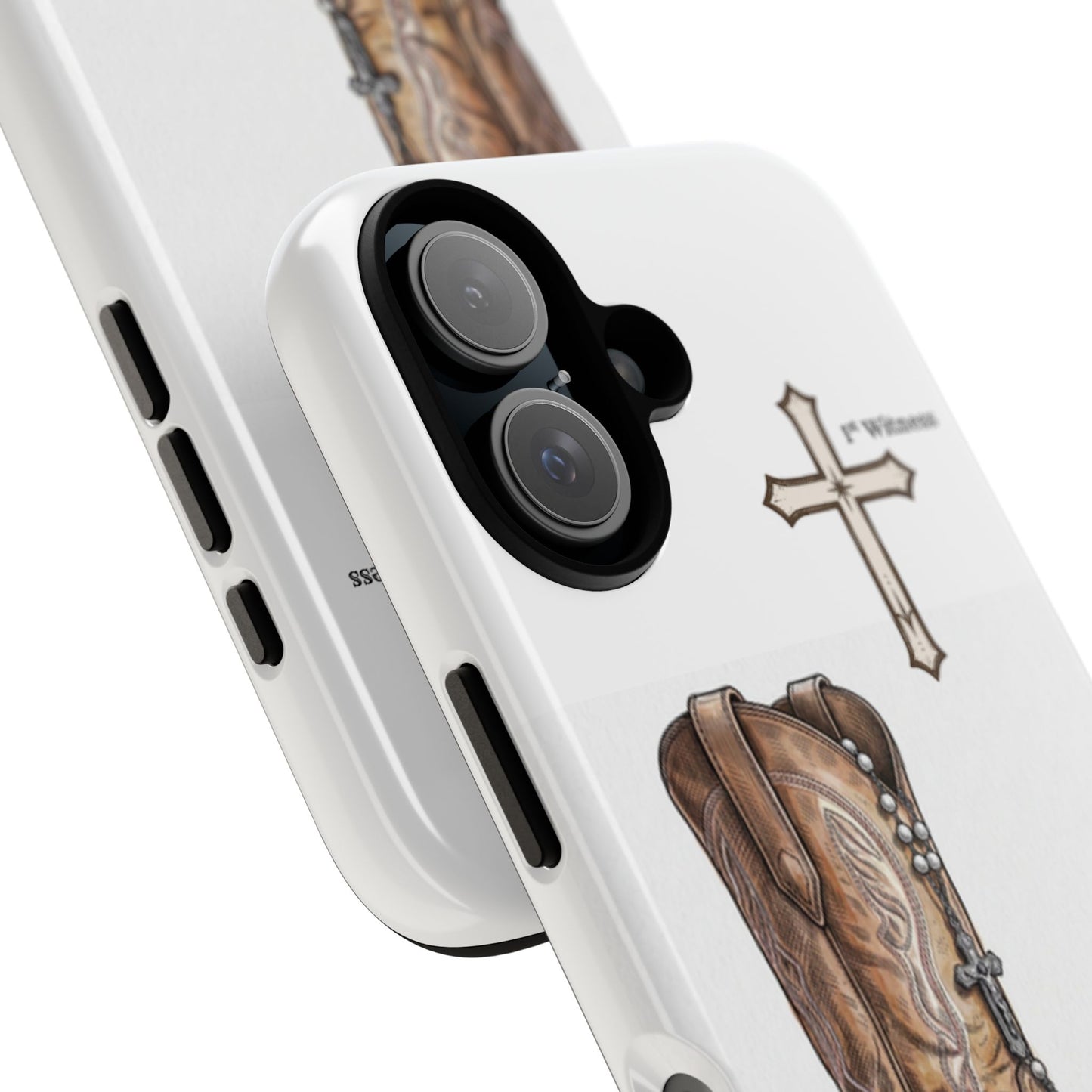 Rosary Cowboy Boot Phone Case — Western Brown Boot Protective iPhone Cover