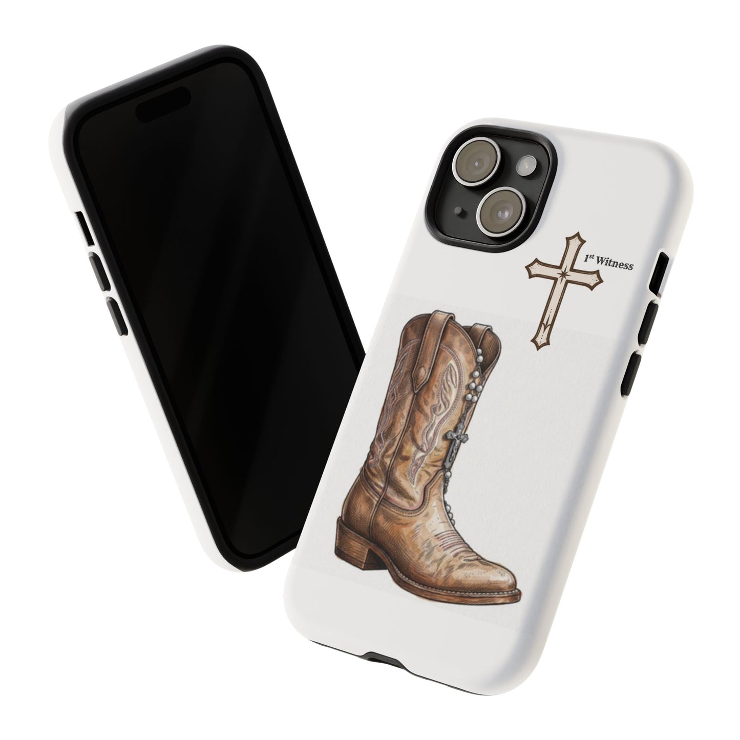 Rosary Cowboy Boot Phone Case — Western Brown Boot Protective iPhone Cover