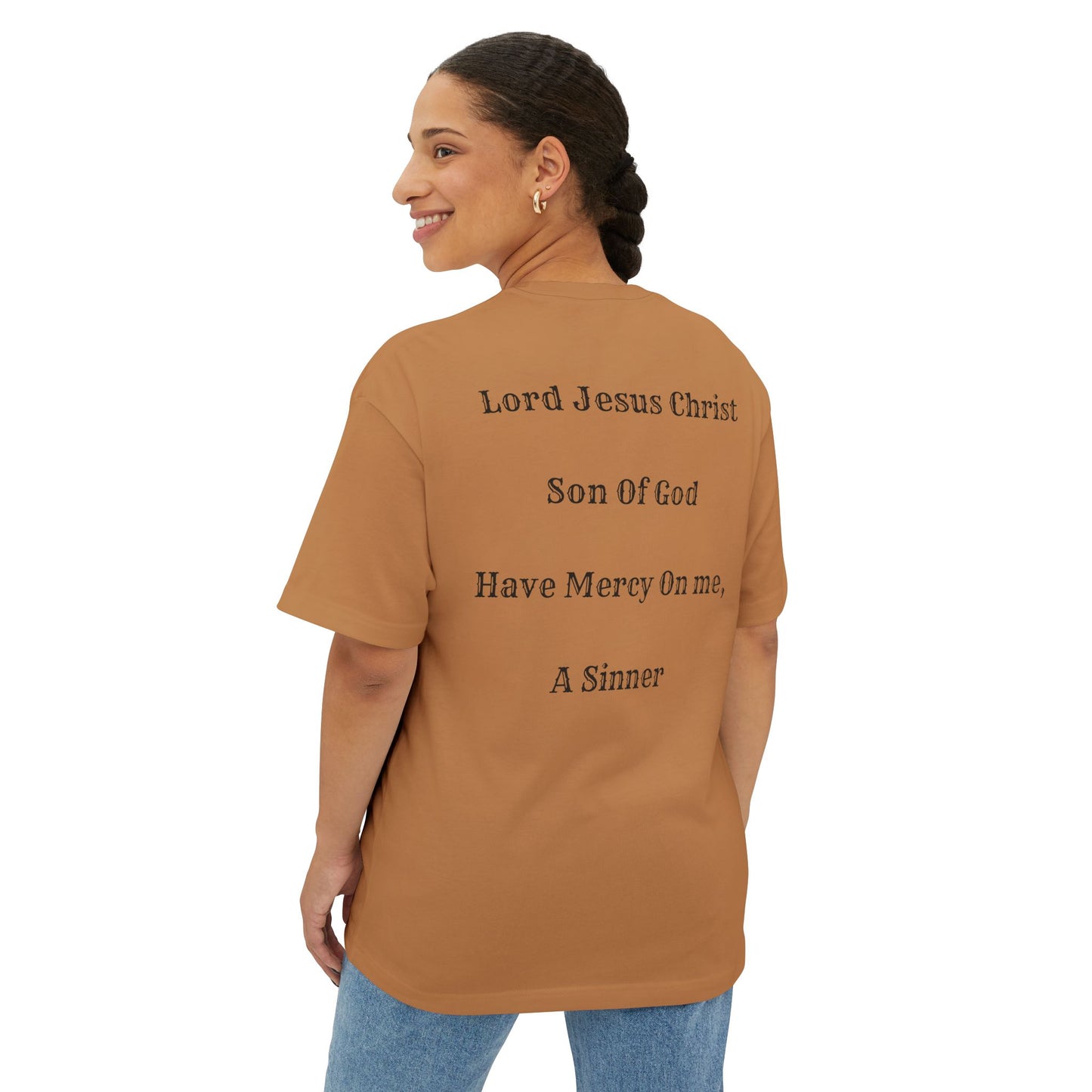 Jesus Prayer Tee — "Lord Jesus Christ, Son of God, Have Mercy on Me" Oversized Shirt