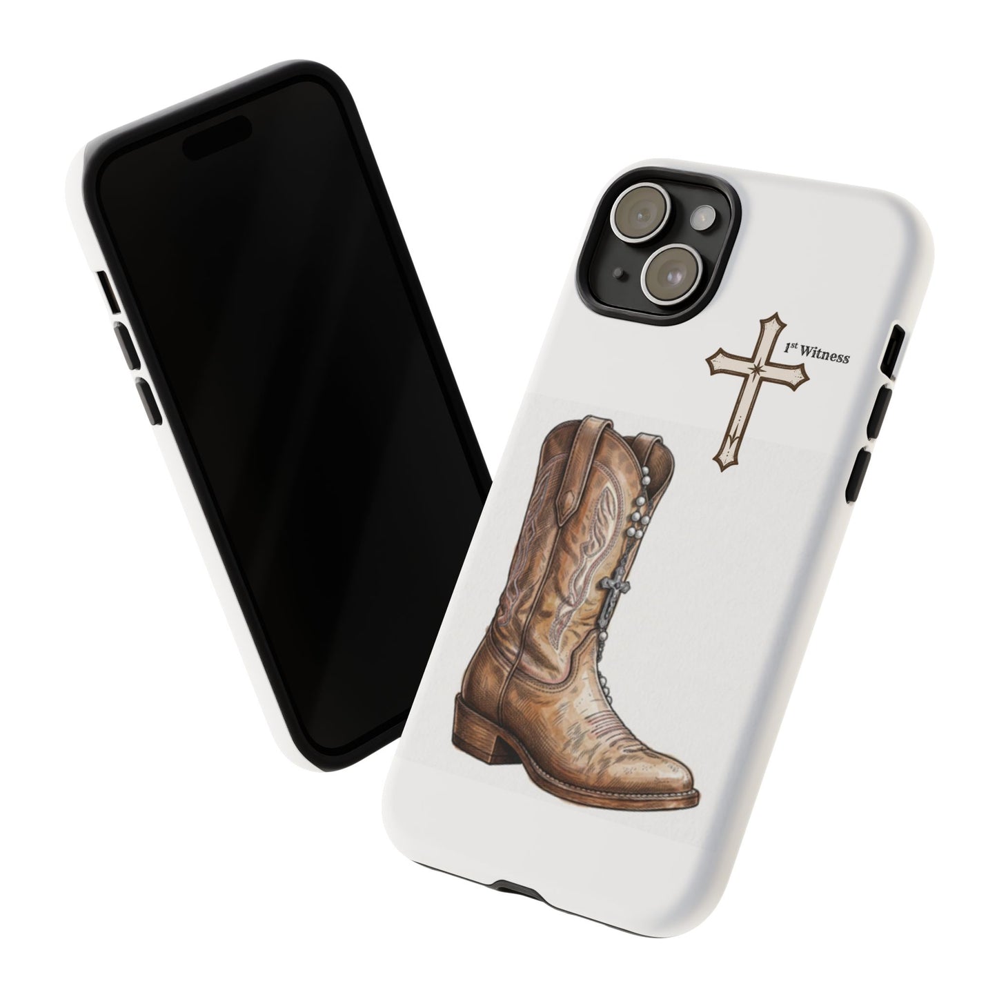 Rosary Cowboy Boot Phone Case — Western Brown Boot Protective iPhone Cover