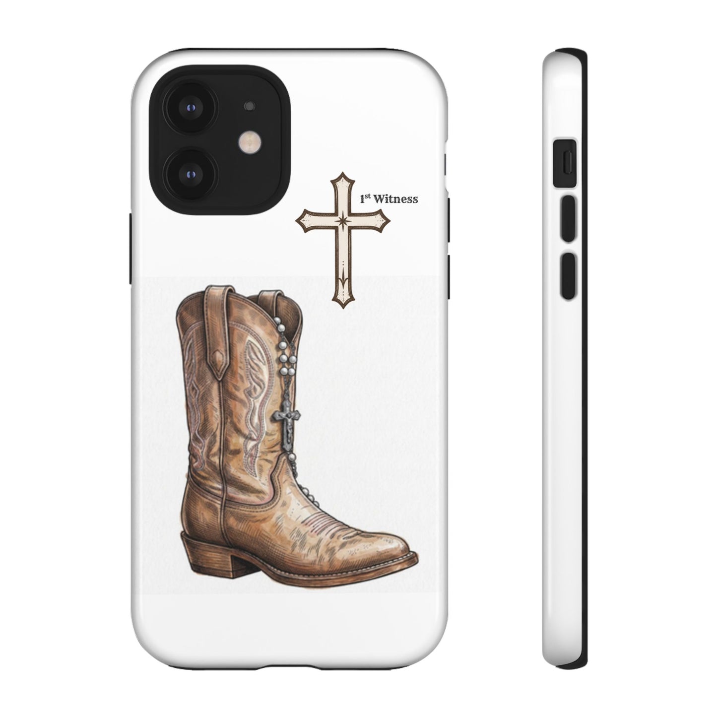 Rosary Cowboy Boot Phone Case — Western Brown Boot Protective iPhone Cover