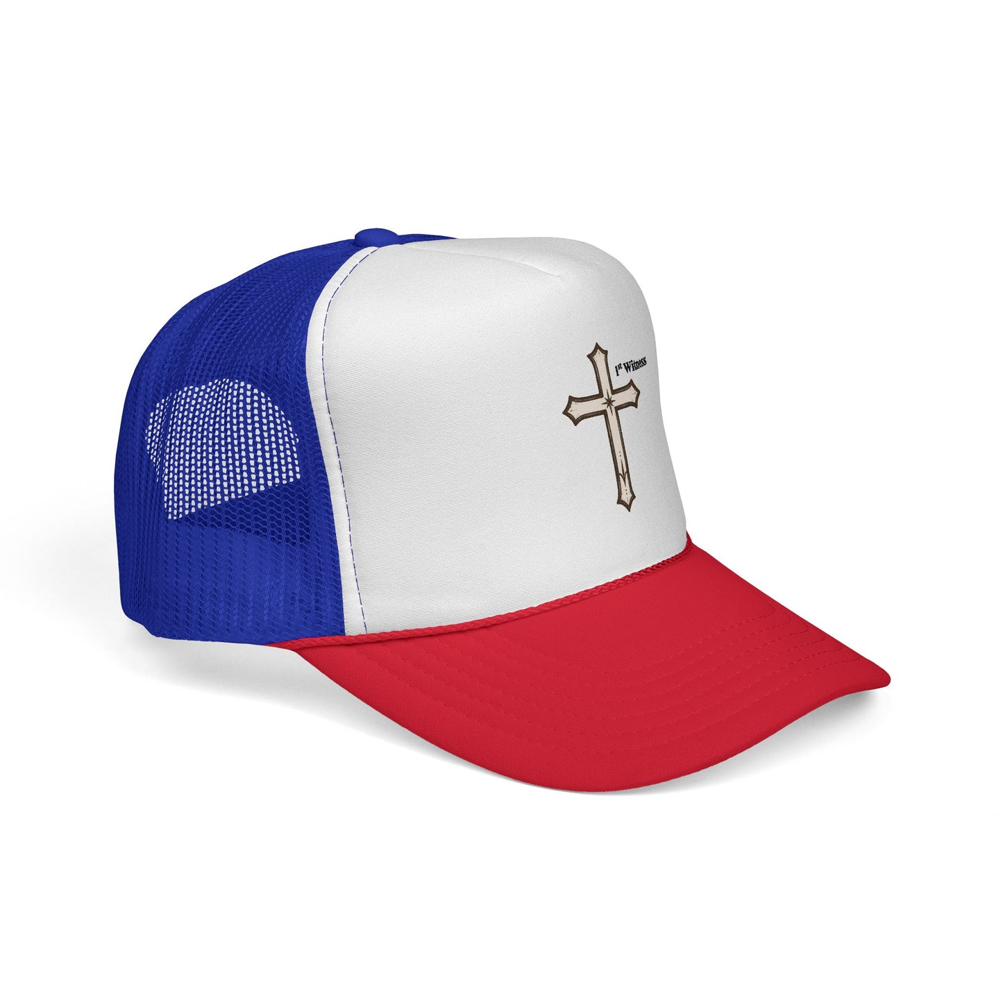 Cross Trucker Cap — Faith Baseball Hat with 'My Witness' Embroidered Design