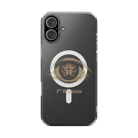 Clear Magnetic Phone Case — '1st Witness' Eye Cross