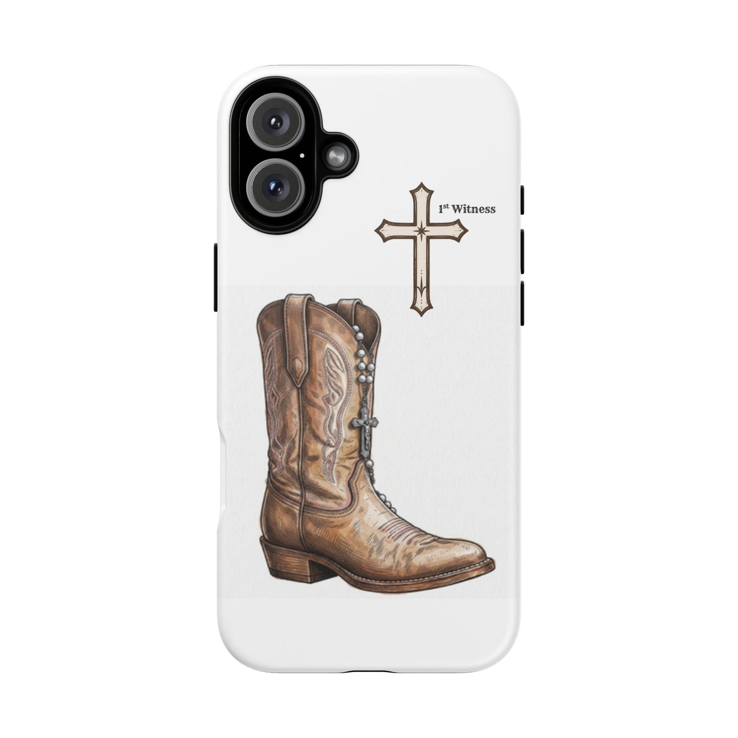 Rosary Cowboy Boot Phone Case — Western Brown Boot Protective iPhone Cover