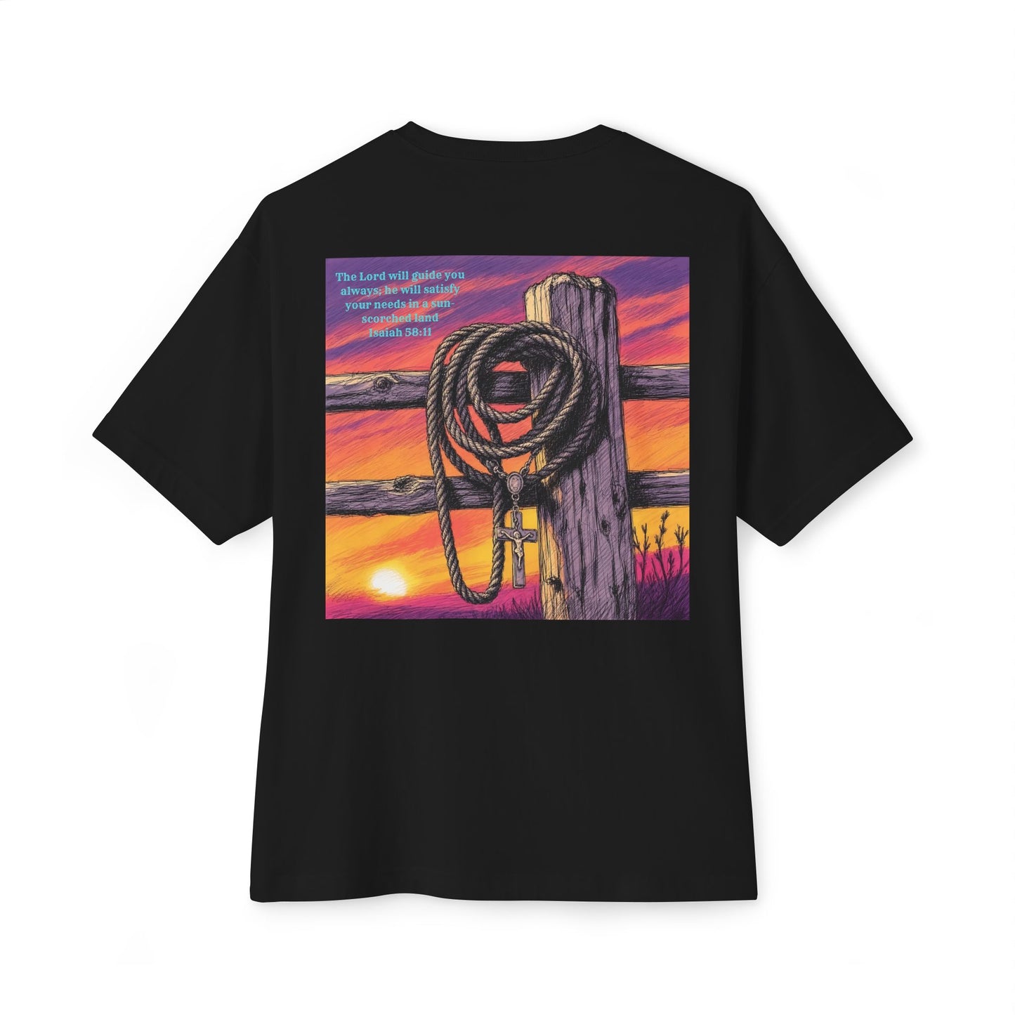 Isaiah 58:11 Ropin' Rosary T-shirt