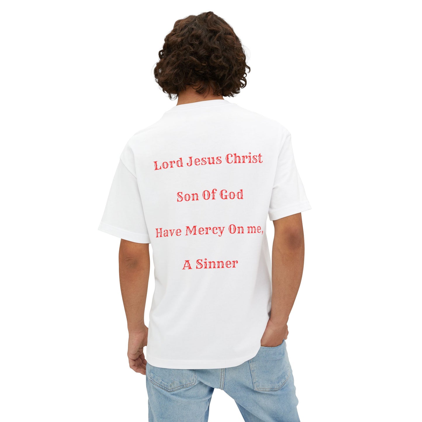 Jesus Prayer Tee — "Lord Jesus Christ, Son of God, Have Mercy On Me, A Sinner" Oversized T‑Shirt