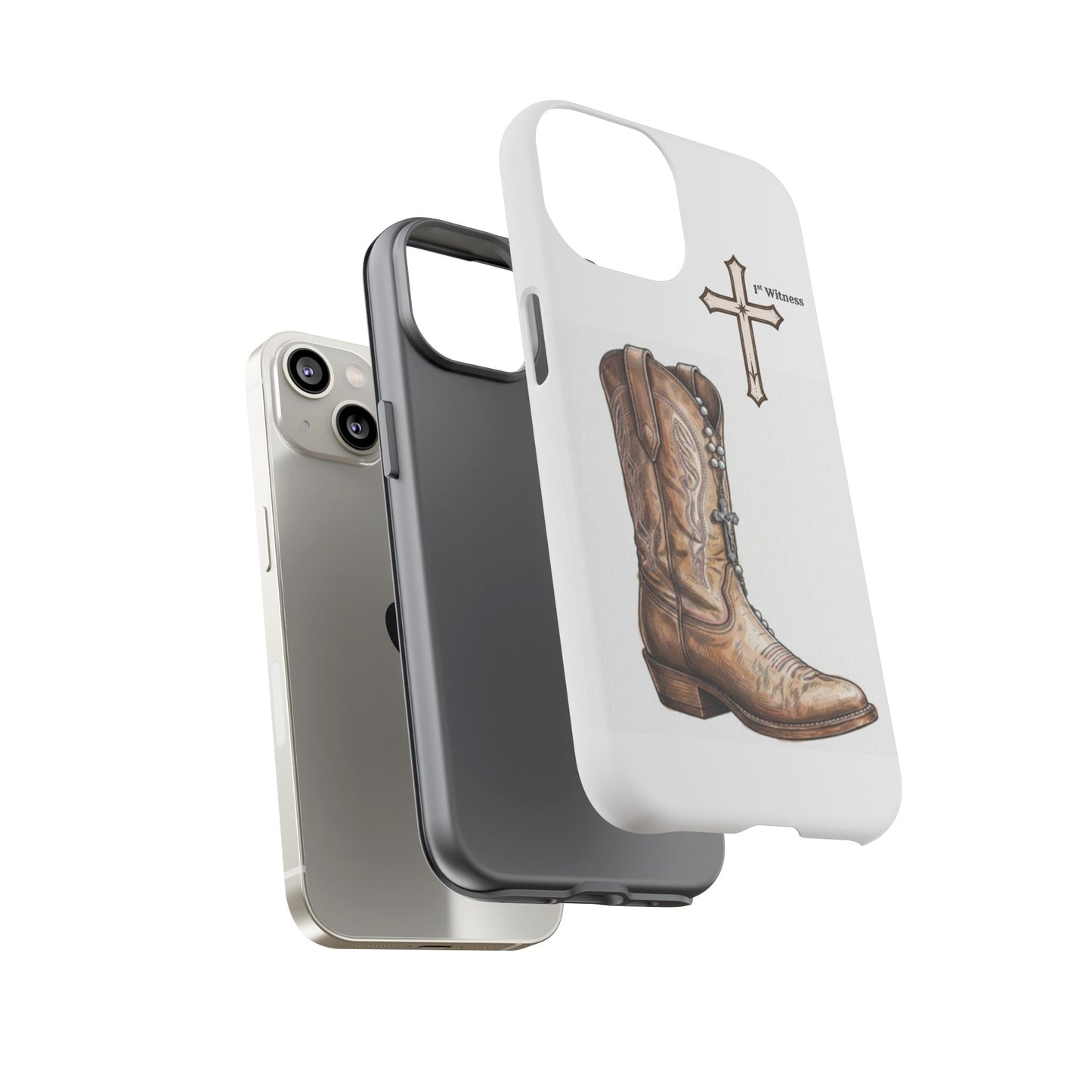 Rosary Cowboy Boot Phone Case — Western Brown Boot Protective iPhone Cover