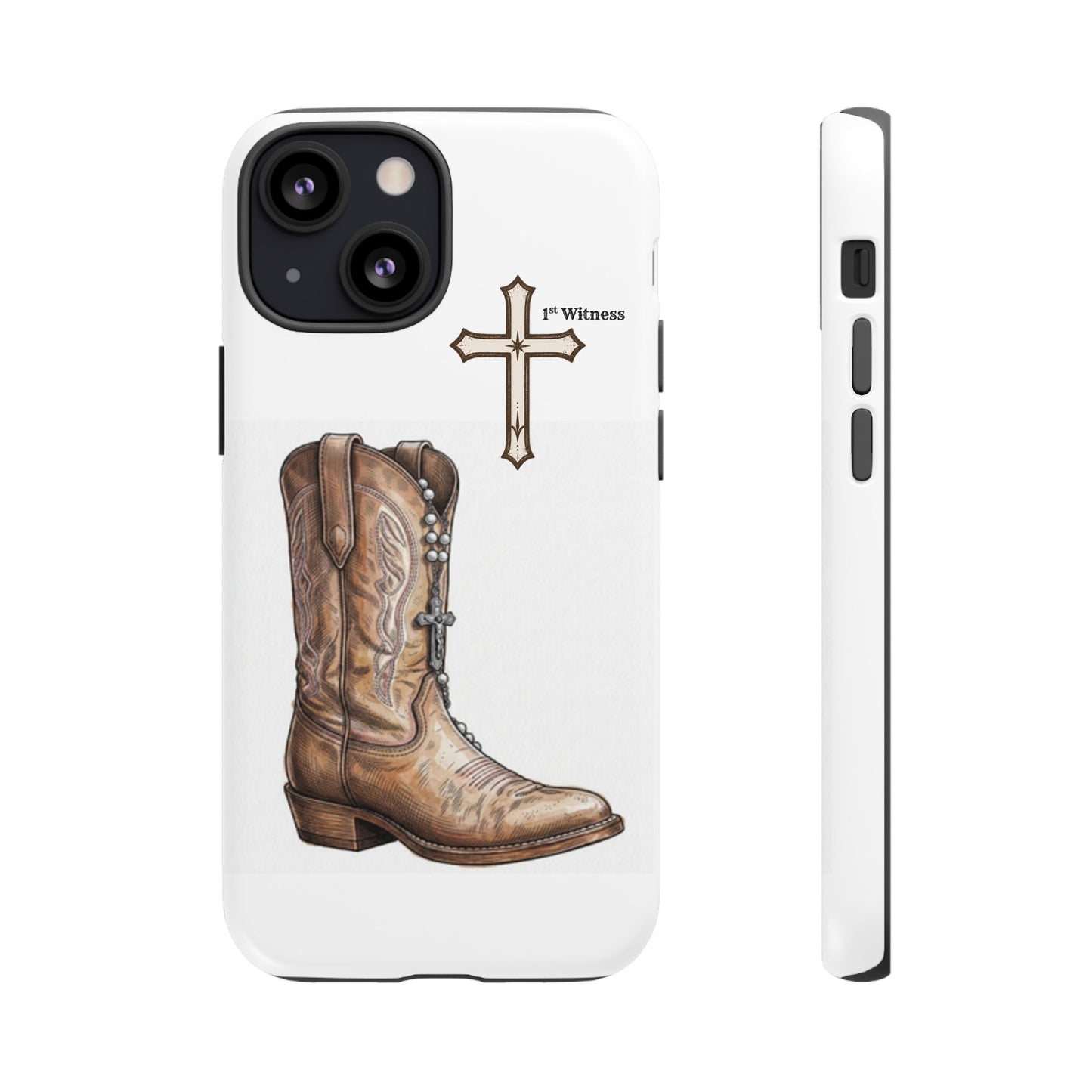 Rosary Cowboy Boot Phone Case — Western Brown Boot Protective iPhone Cover