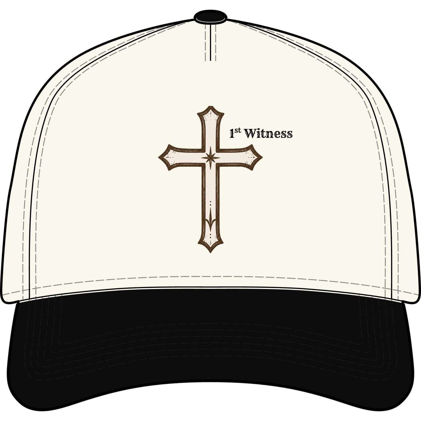 Cross Embroidered Two-Tone Cap — Rustic Christian Trucker Hat