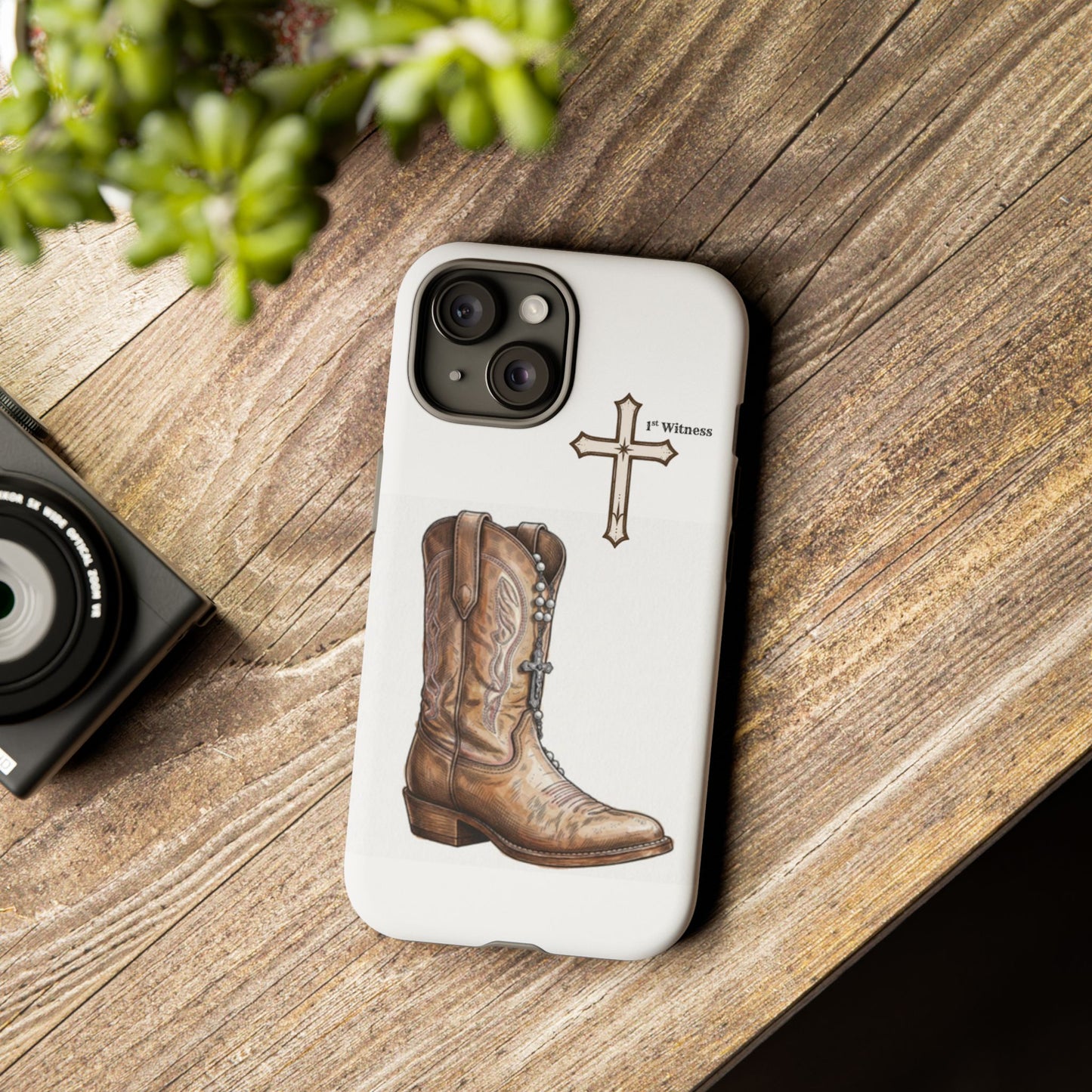 Rosary Cowboy Boot Phone Case — Western Brown Boot Protective iPhone Cover