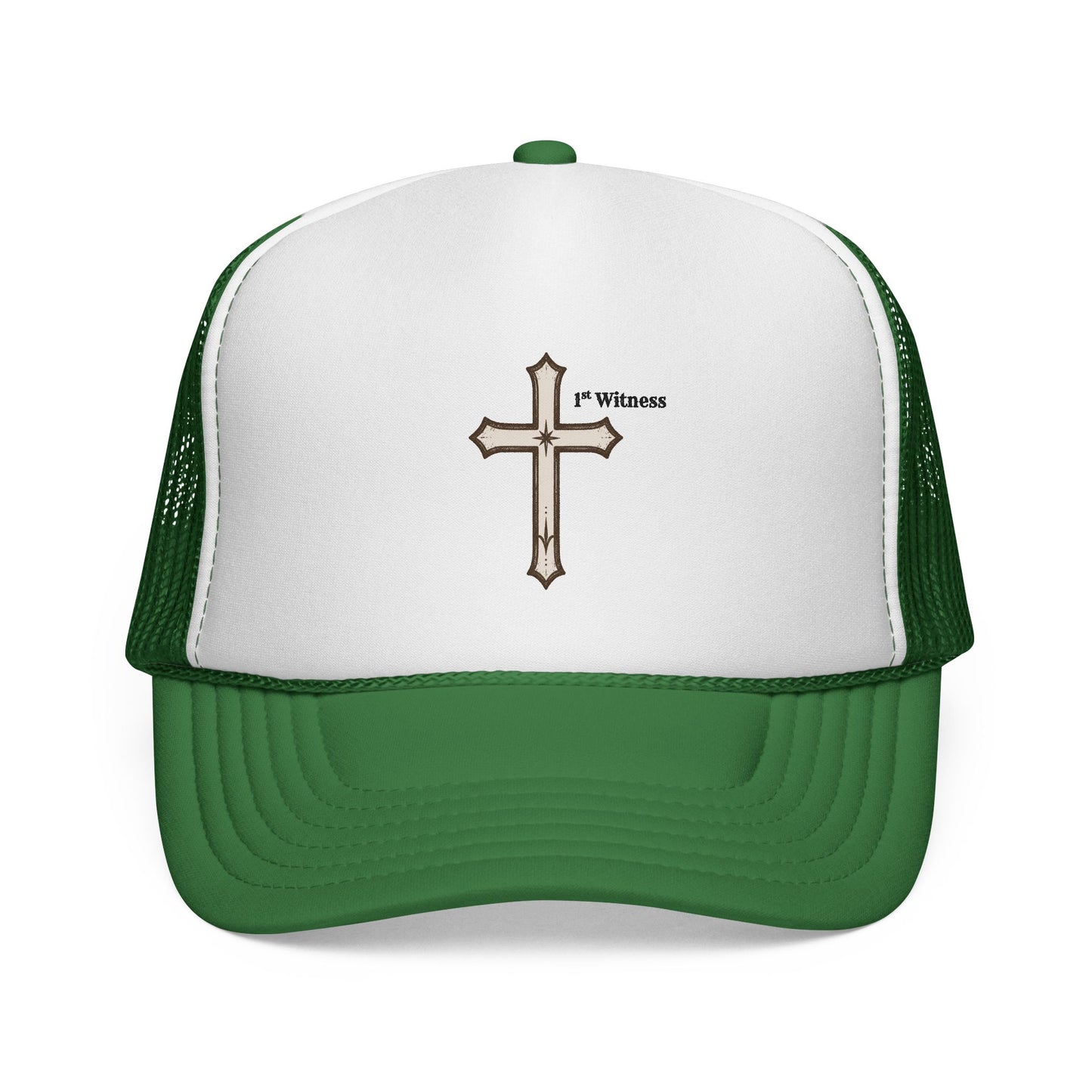 Cross Trucker Cap — Faith Baseball Hat with 'My Witness' Embroidered Design