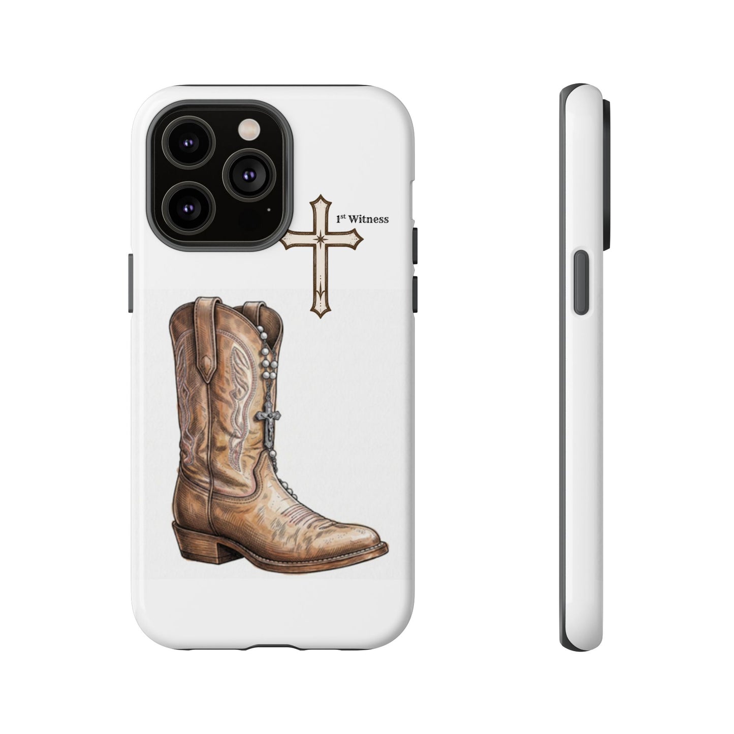 Rosary Cowboy Boot Phone Case — Western Brown Boot Protective iPhone Cover
