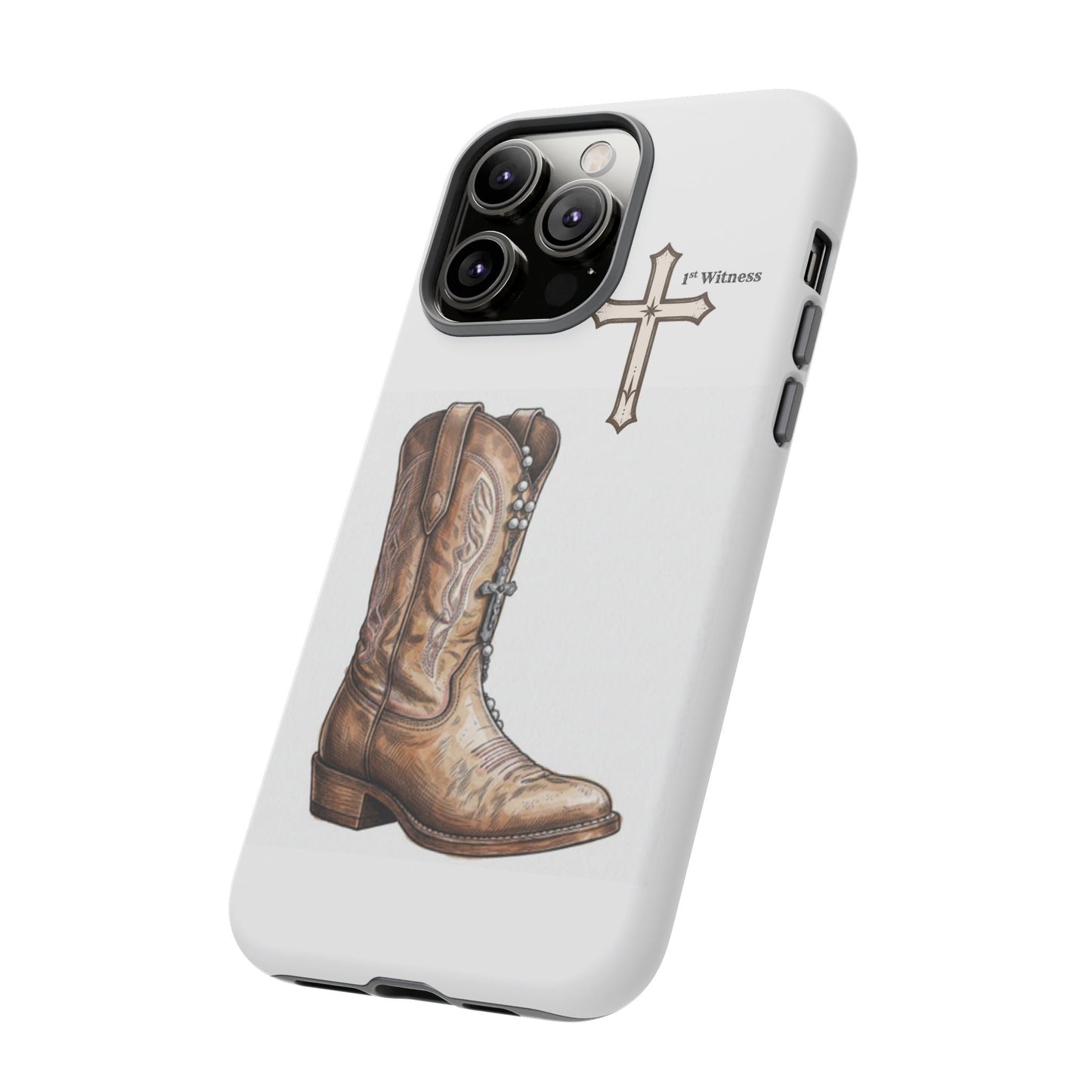 Rosary Cowboy Boot Phone Case — Western Brown Boot Protective iPhone Cover