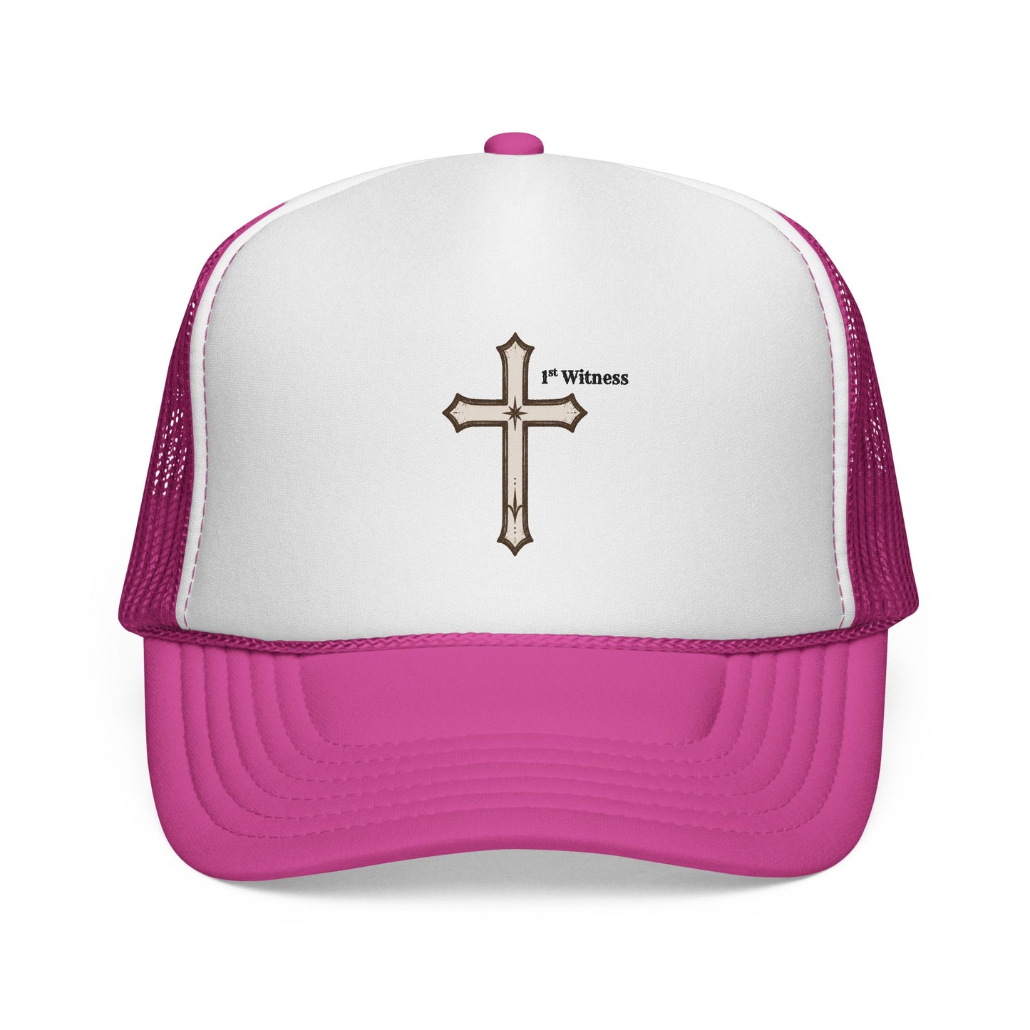 Cross Trucker Cap — Faith Baseball Hat with 'My Witness' Embroidered Design