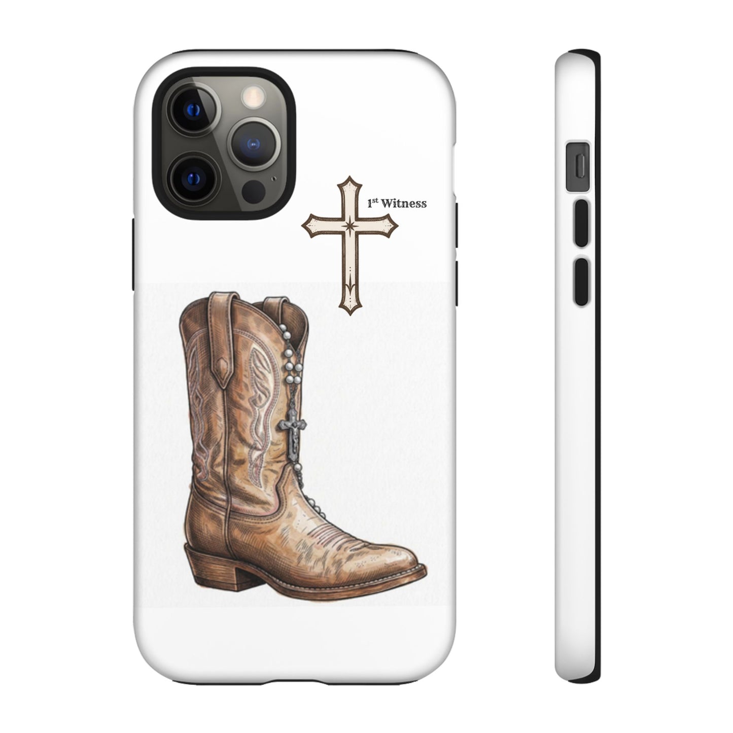 Rosary Cowboy Boot Phone Case — Western Brown Boot Protective iPhone Cover