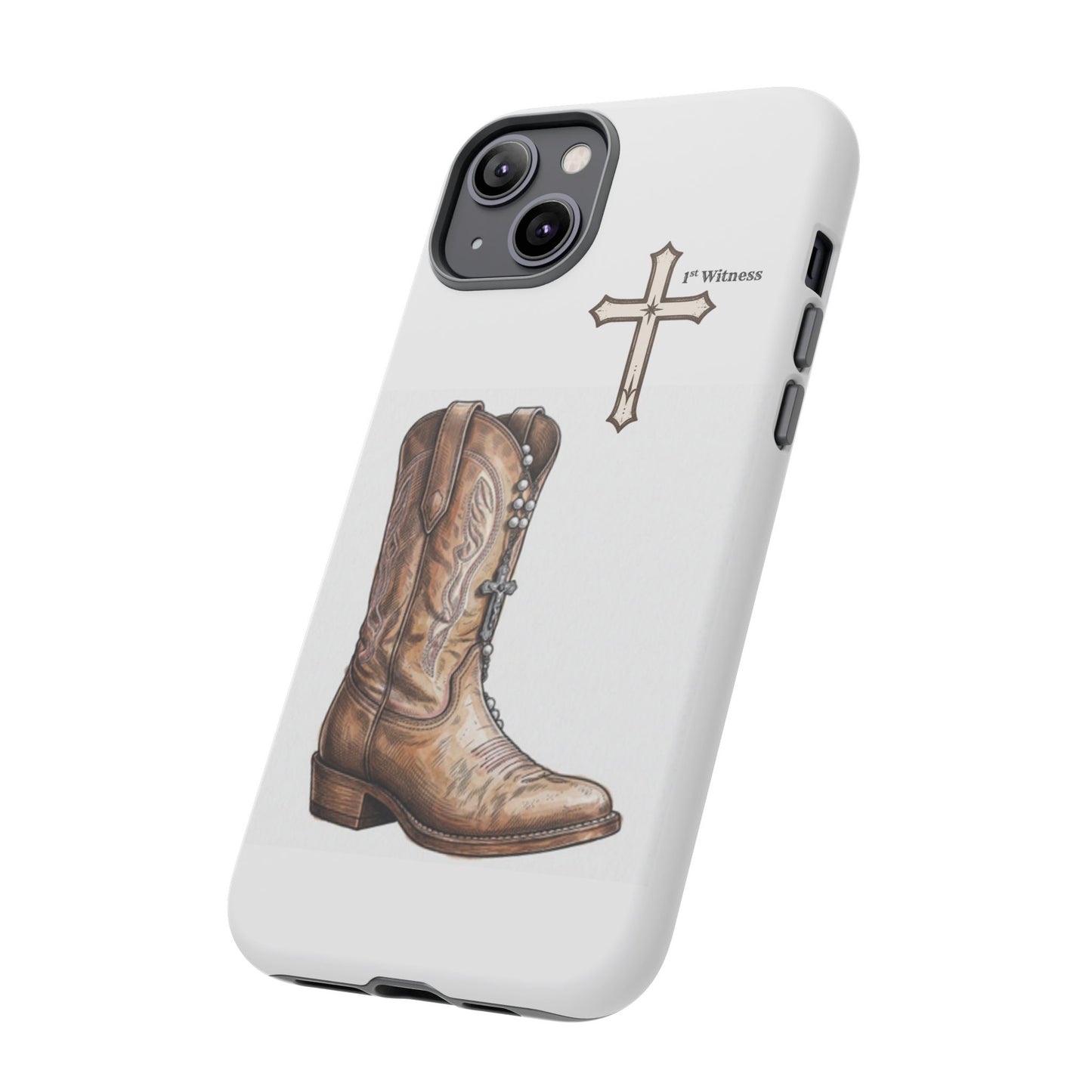 Rosary Cowboy Boot Phone Case — Western Brown Boot Protective iPhone Cover