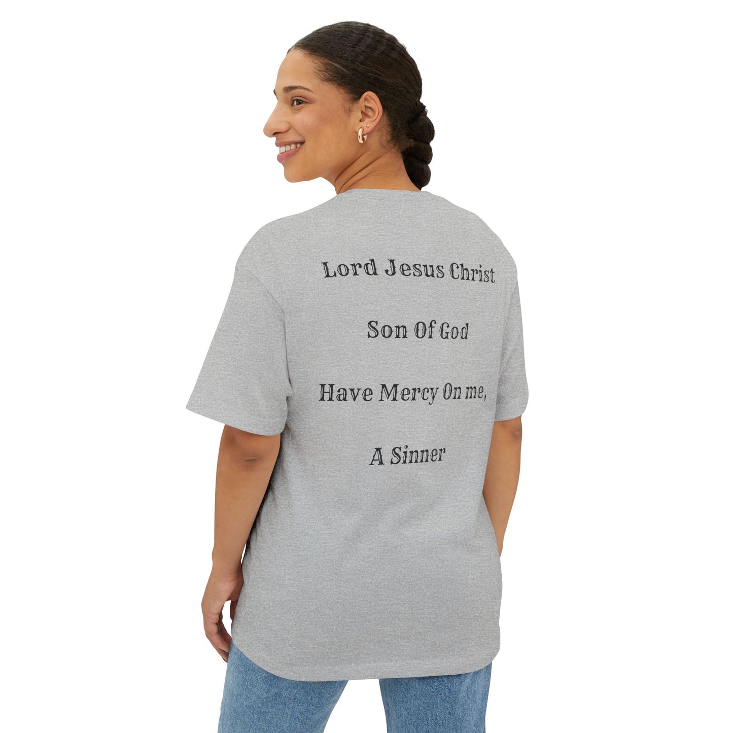 Jesus Prayer Tee — "Lord Jesus Christ, Son of God, Have Mercy on Me" Oversized Shirt