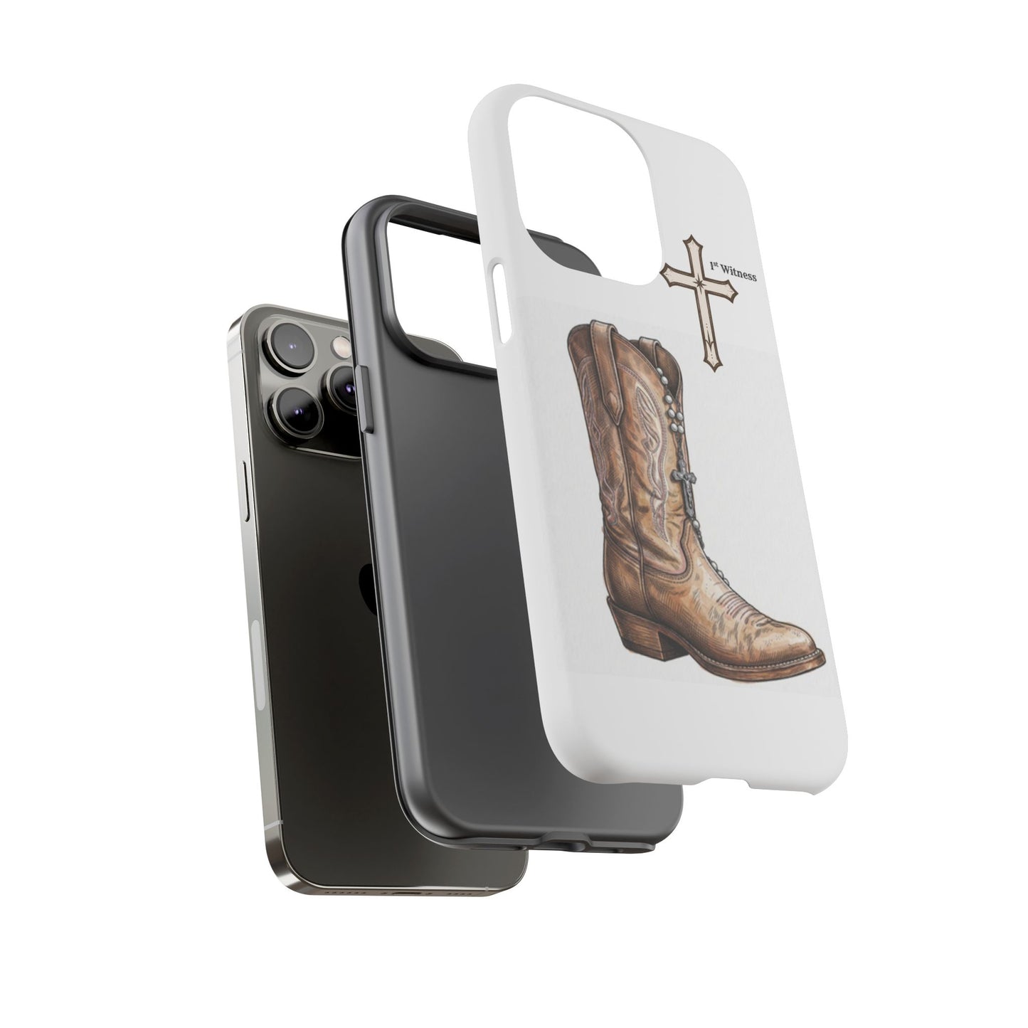 Rosary Cowboy Boot Phone Case — Western Brown Boot Protective iPhone Cover