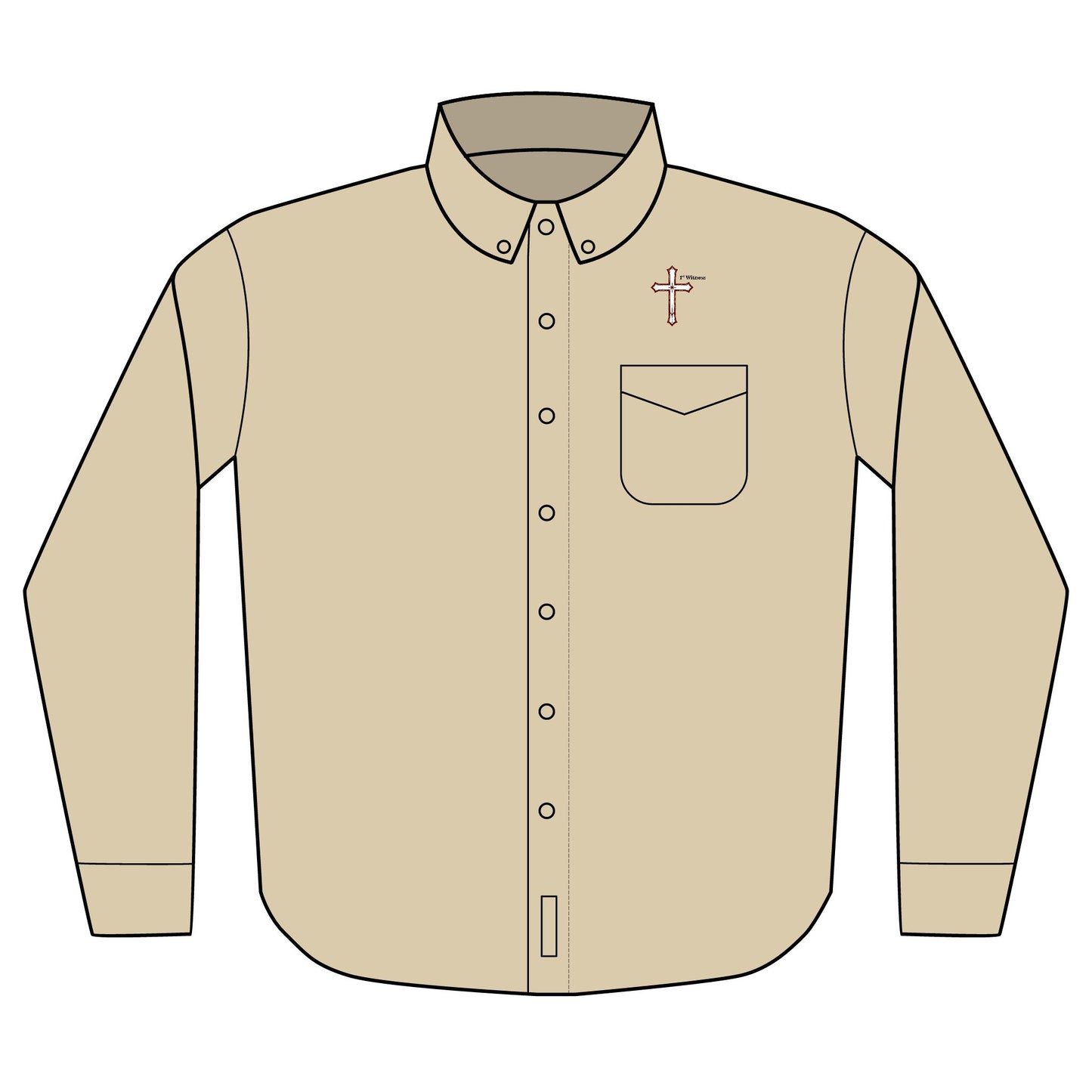 Embroidered Witness Logo Long Sleeve Shirt