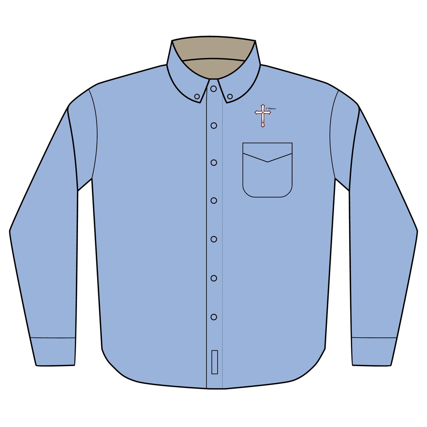 Embroidered Witness Logo Long Sleeve Shirt