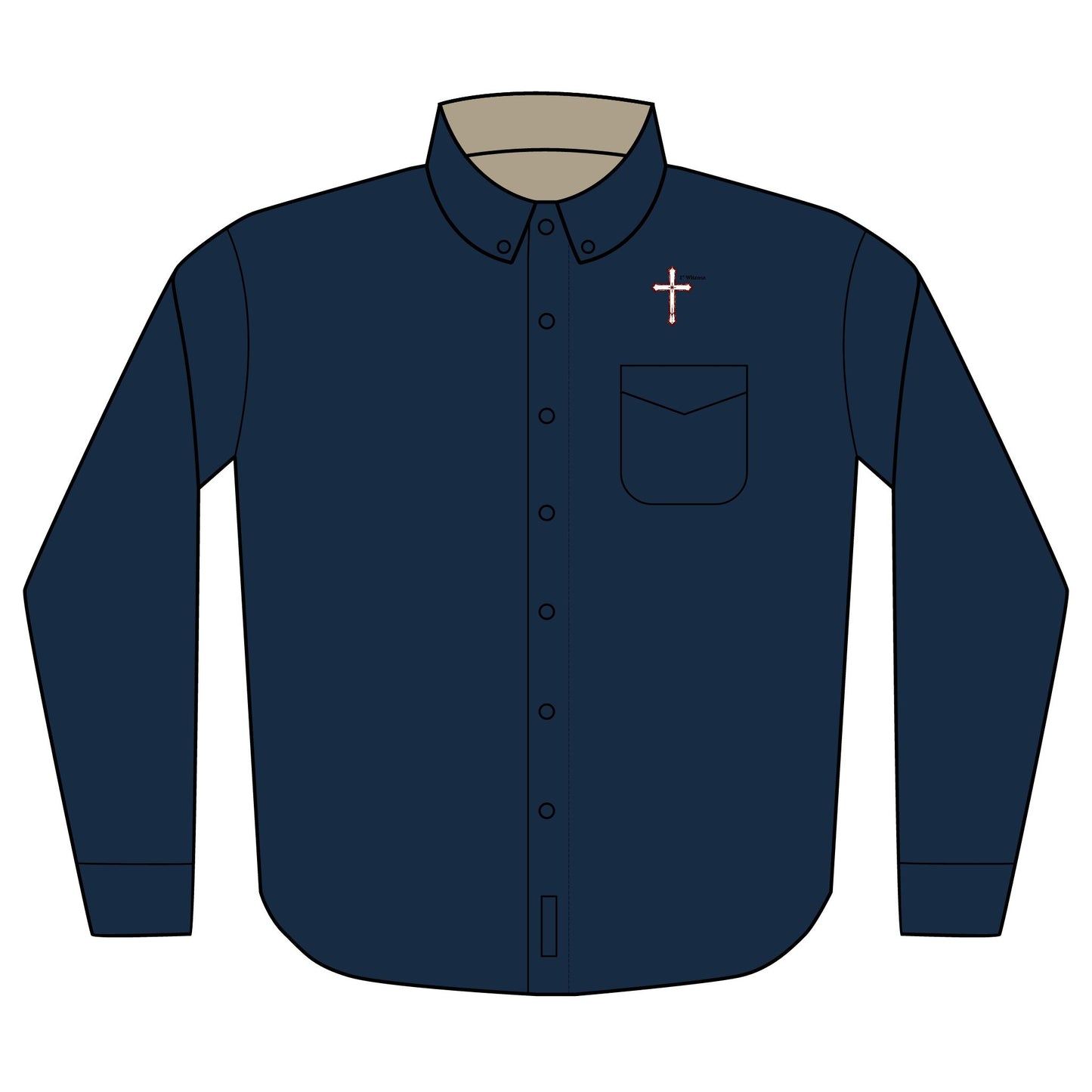 Embroidered Witness Logo Long Sleeve Shirt