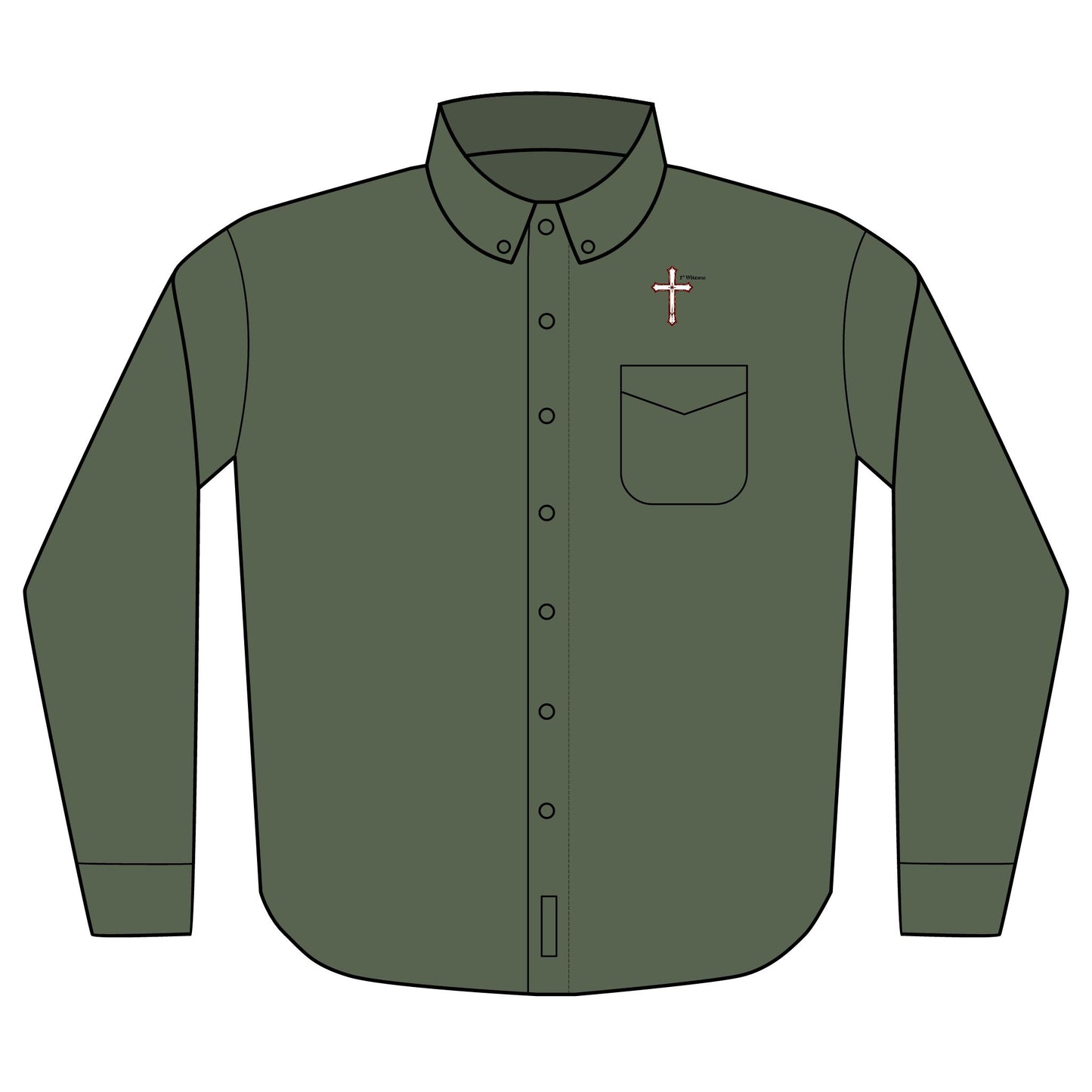 Embroidered Witness Logo Long Sleeve Shirt