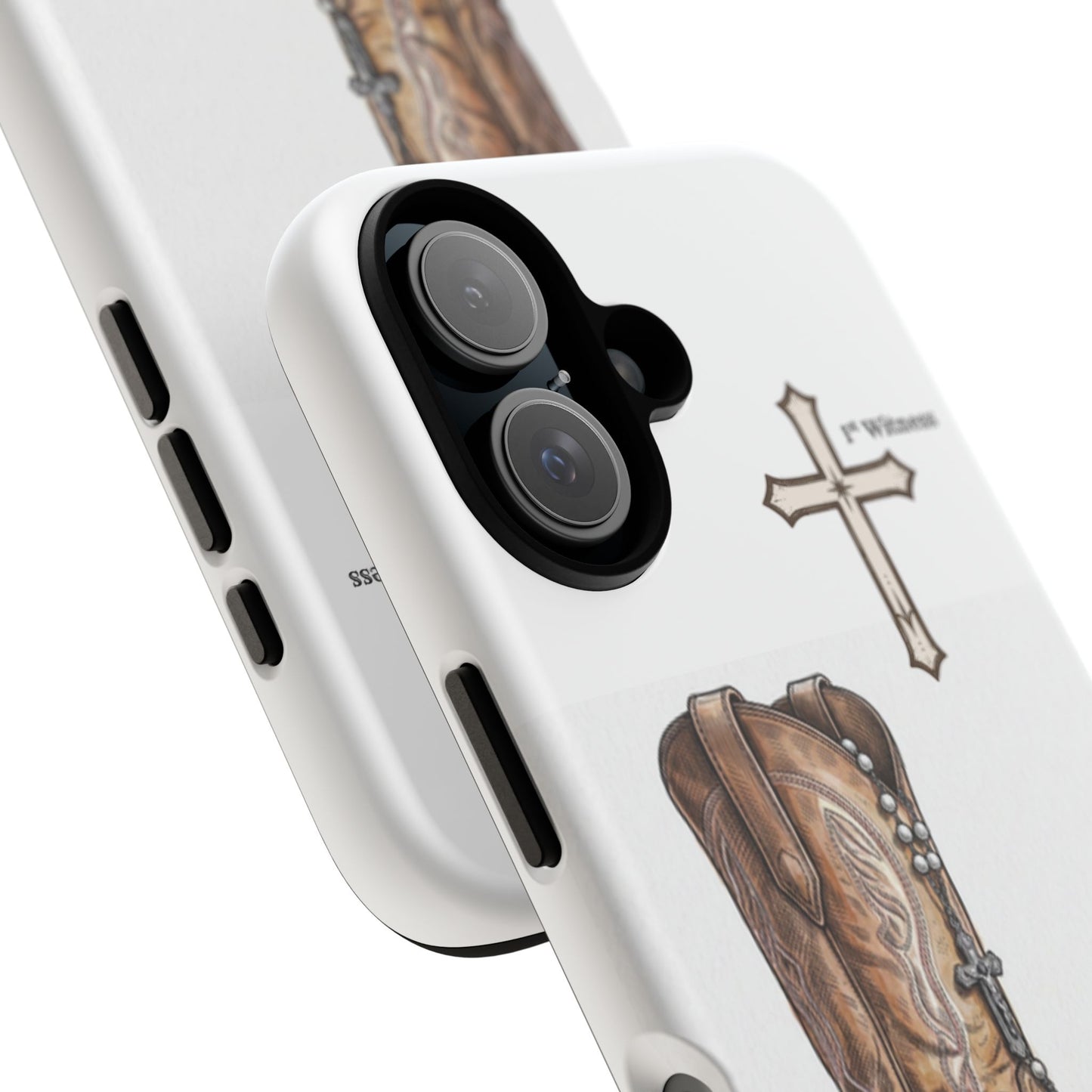 Rosary Cowboy Boot Phone Case — Western Brown Boot Protective iPhone Cover