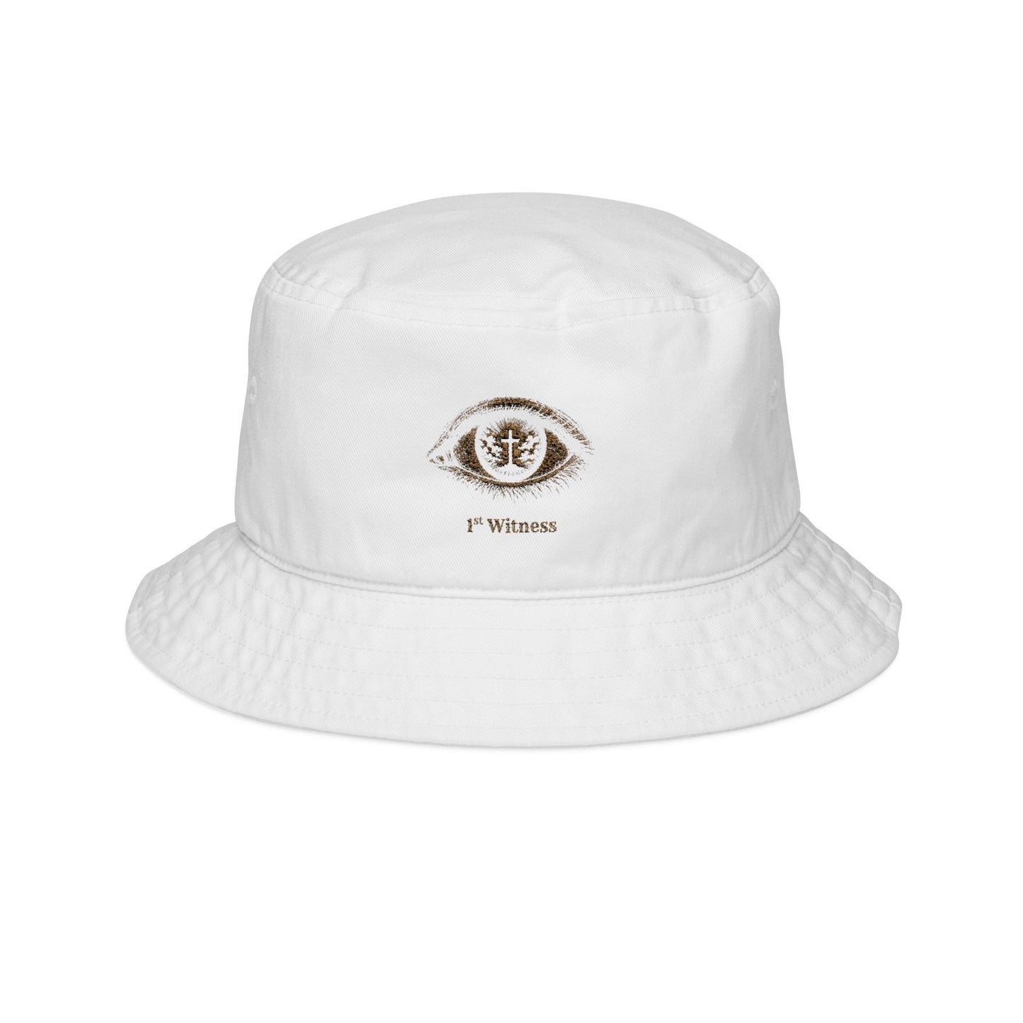Embroidered Witness Bucket Hat — Luxe Gold Anchor Design