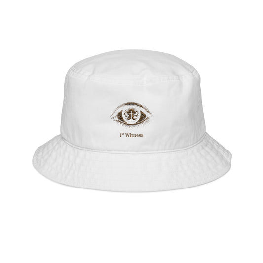 Embroidered Witness Bucket Hat — Luxe Gold Anchor Design