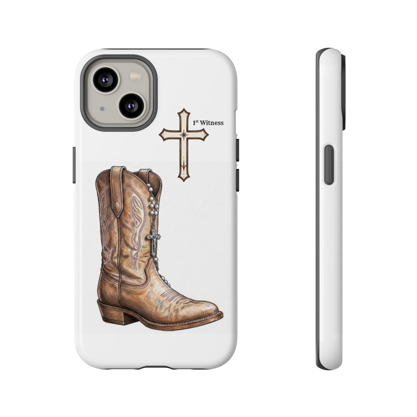 Rosary Cowboy Boot Phone Case — Western Brown Boot Protective iPhone Cover