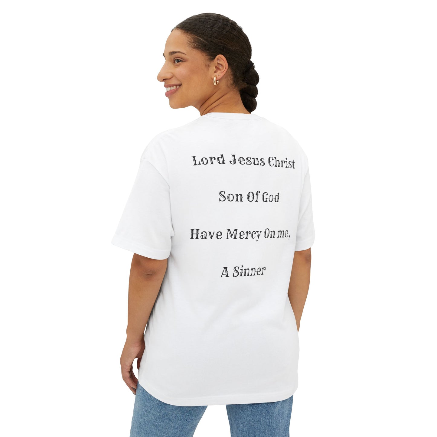 Jesus Prayer Tee — "Lord Jesus Christ, Son of God, Have Mercy on Me" Oversized Shirt