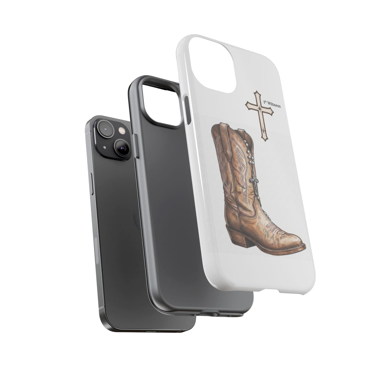 Rosary Cowboy Boot Phone Case — Western Brown Boot Protective iPhone Cover