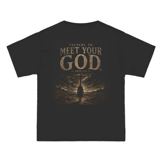 Amos; Meet God T-Shirt — "Prepare to Meet Your God" Back Print