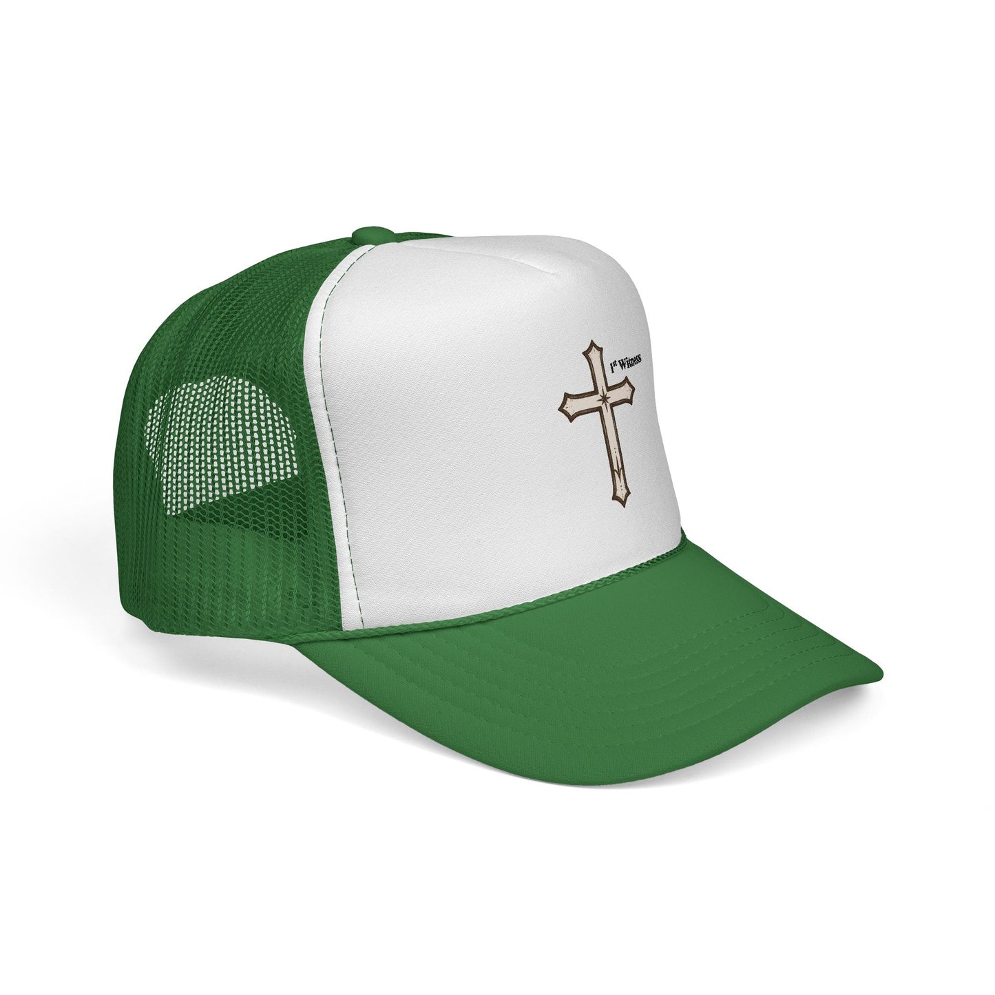Cross Trucker Cap — Faith Baseball Hat with 'My Witness' Embroidered Design