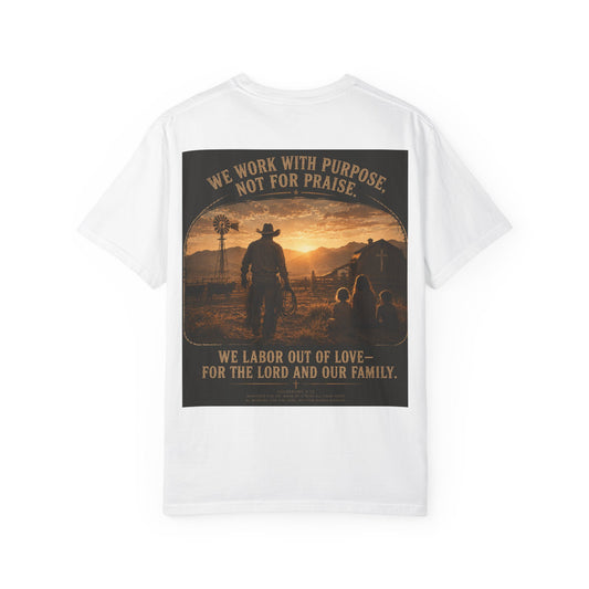 "We Work With Purpose" Christian Cowboy Tee