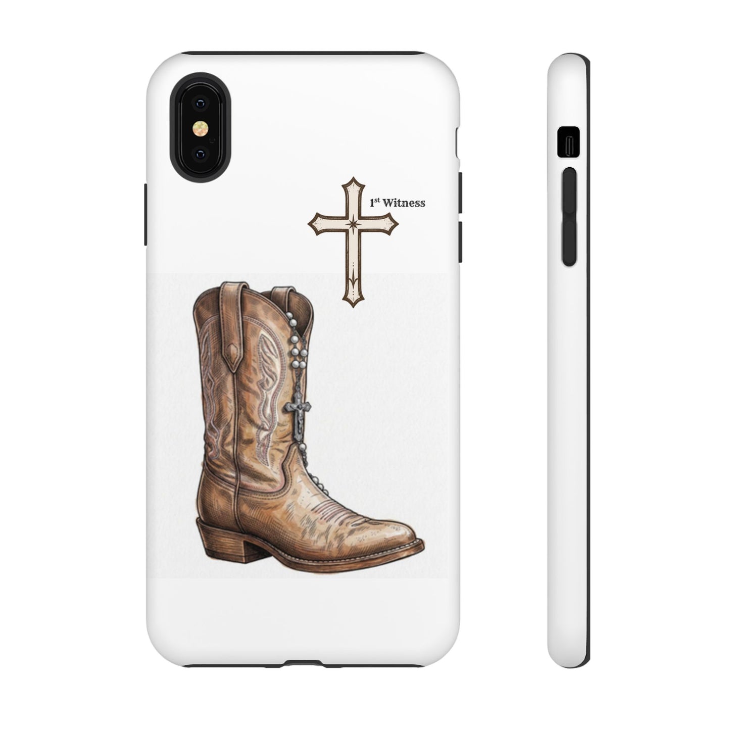 Rosary Cowboy Boot Phone Case — Western Brown Boot Protective iPhone Cover