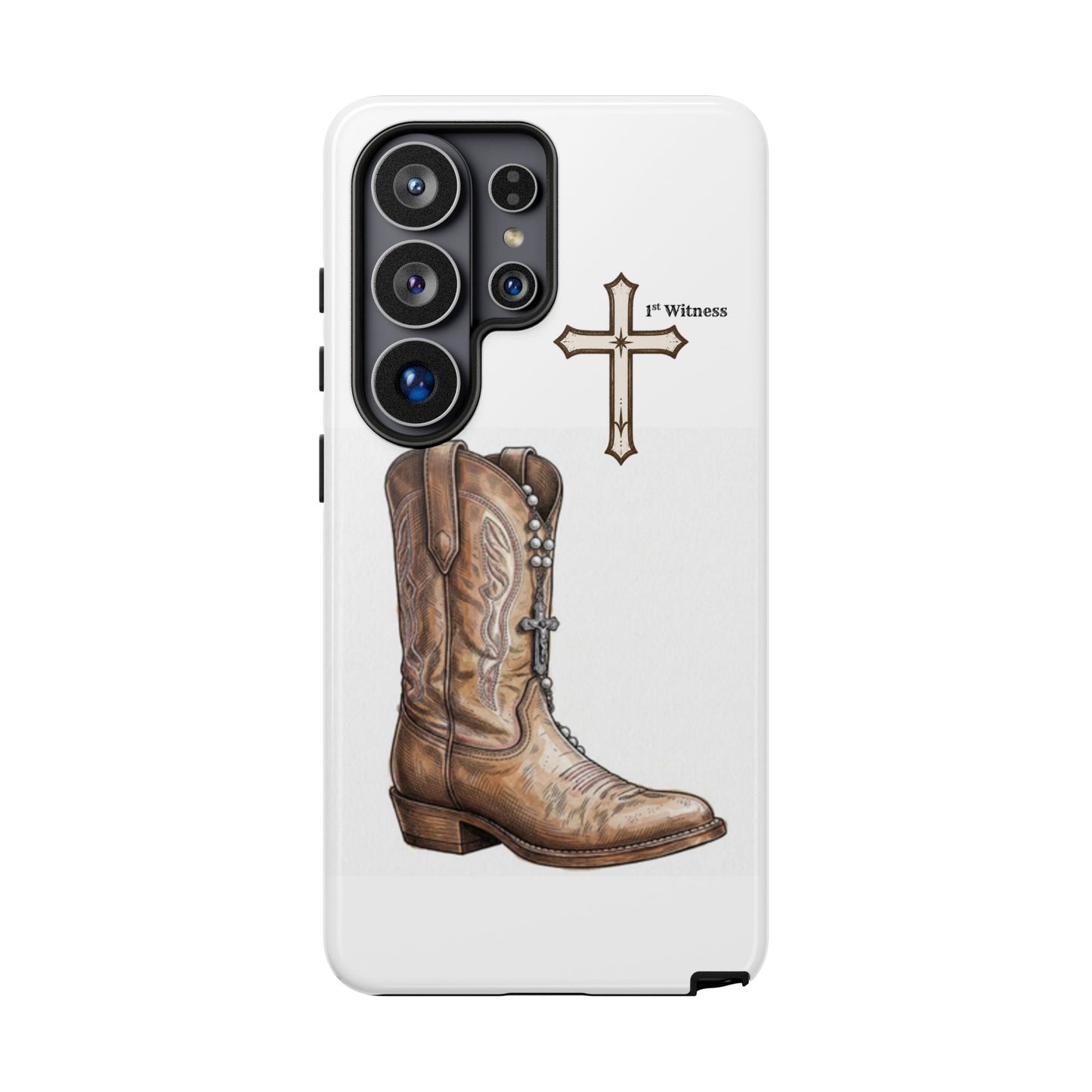Rosary Cowboy Boot Phone Case — Western Brown Boot Protective iPhone Cover