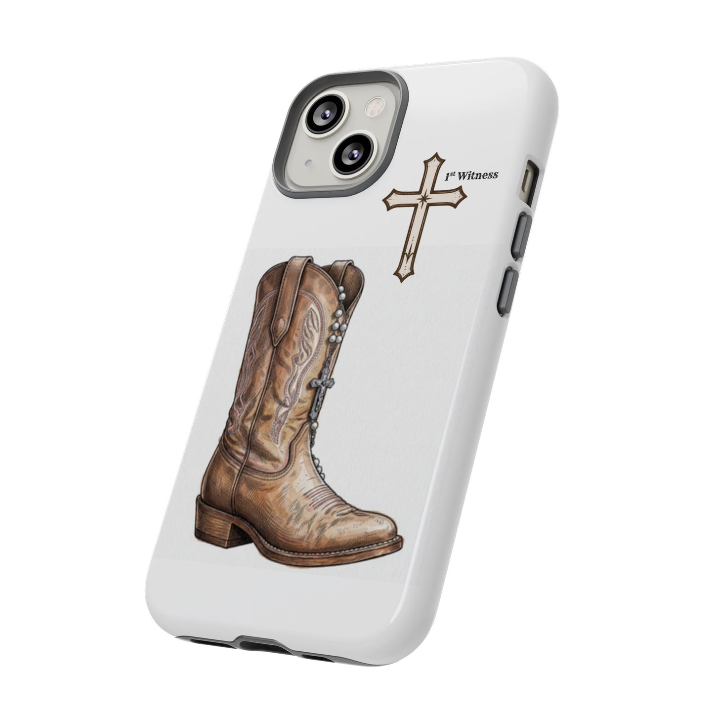 Rosary Cowboy Boot Phone Case — Western Brown Boot Protective iPhone Cover