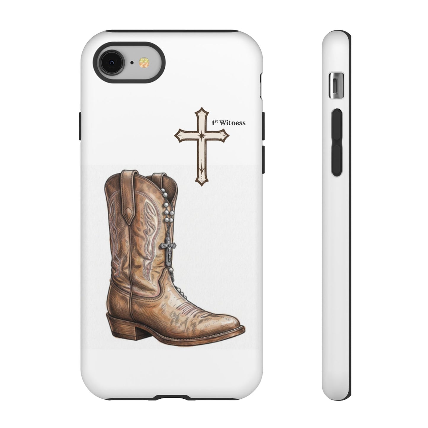 Rosary Cowboy Boot Phone Case — Western Brown Boot Protective iPhone Cover
