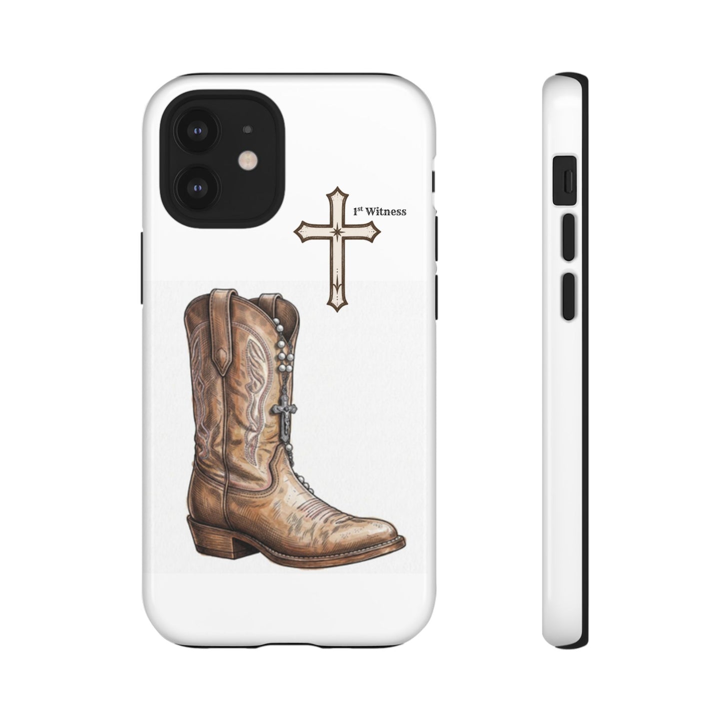 Rosary Cowboy Boot Phone Case — Western Brown Boot Protective iPhone Cover