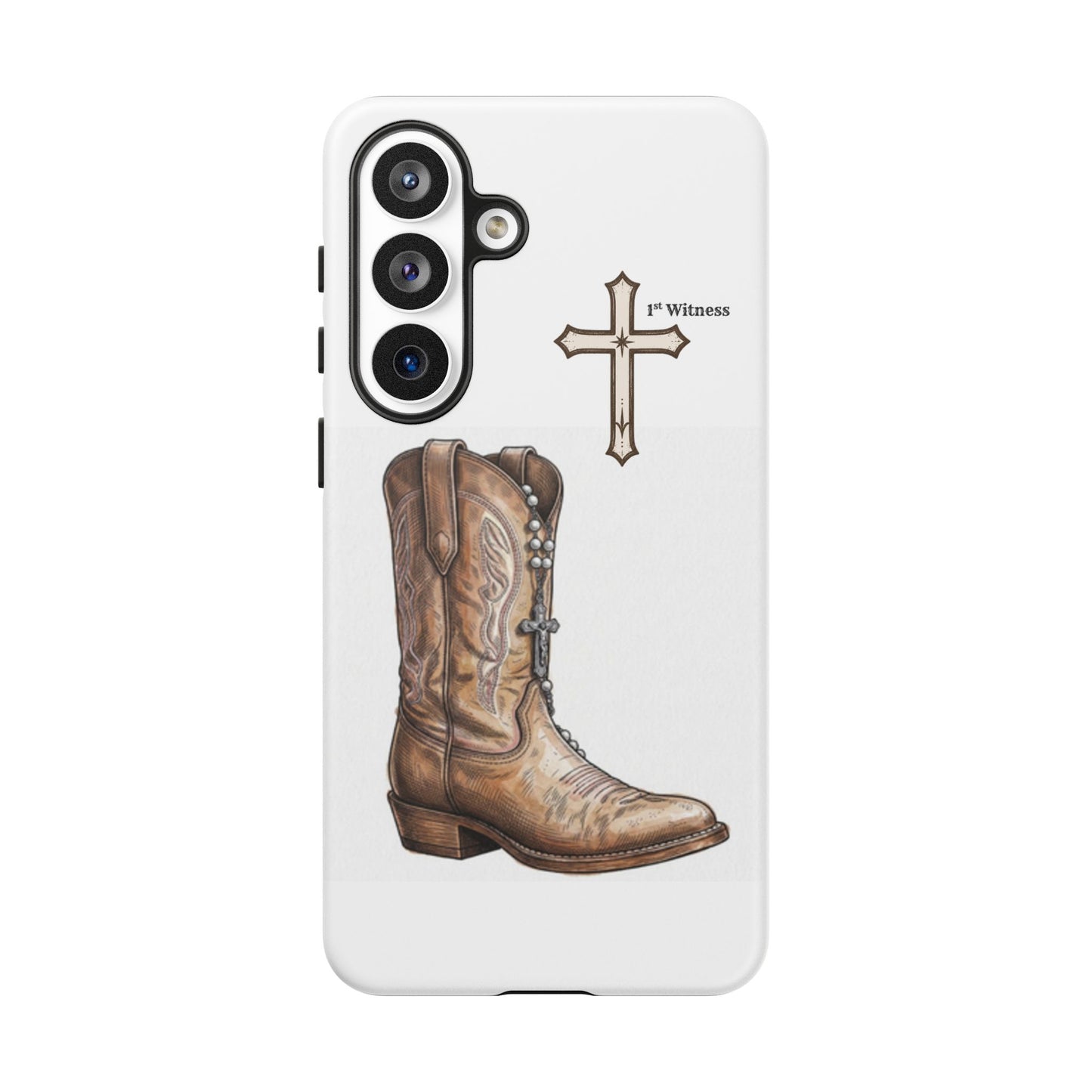 Rosary Cowboy Boot Phone Case — Western Brown Boot Protective iPhone Cover