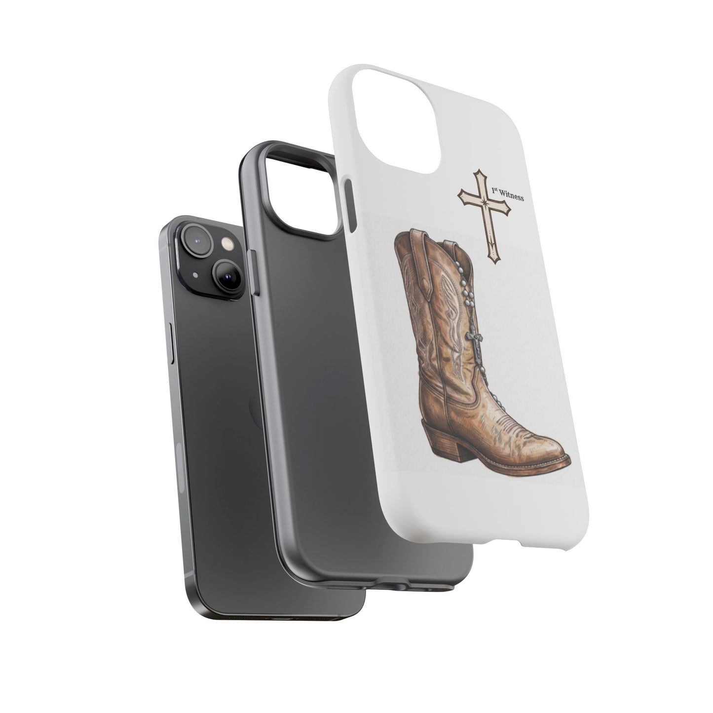 Rosary Cowboy Boot Phone Case — Western Brown Boot Protective iPhone Cover